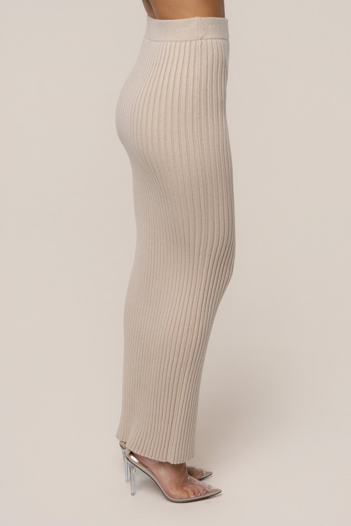 Stone Soft Reset Ribbed Skirt