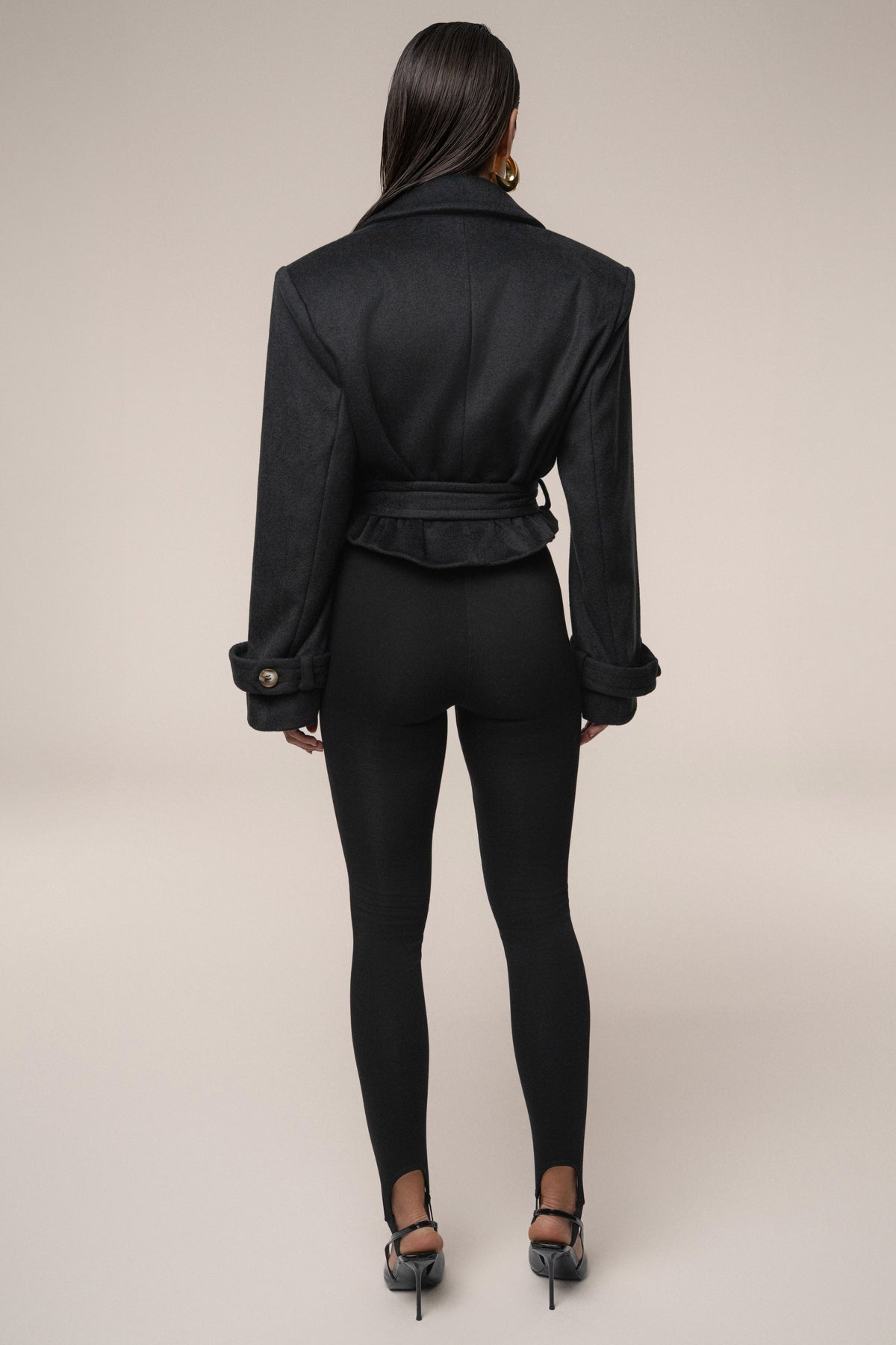 Black Sharp Presence Crop Jacket