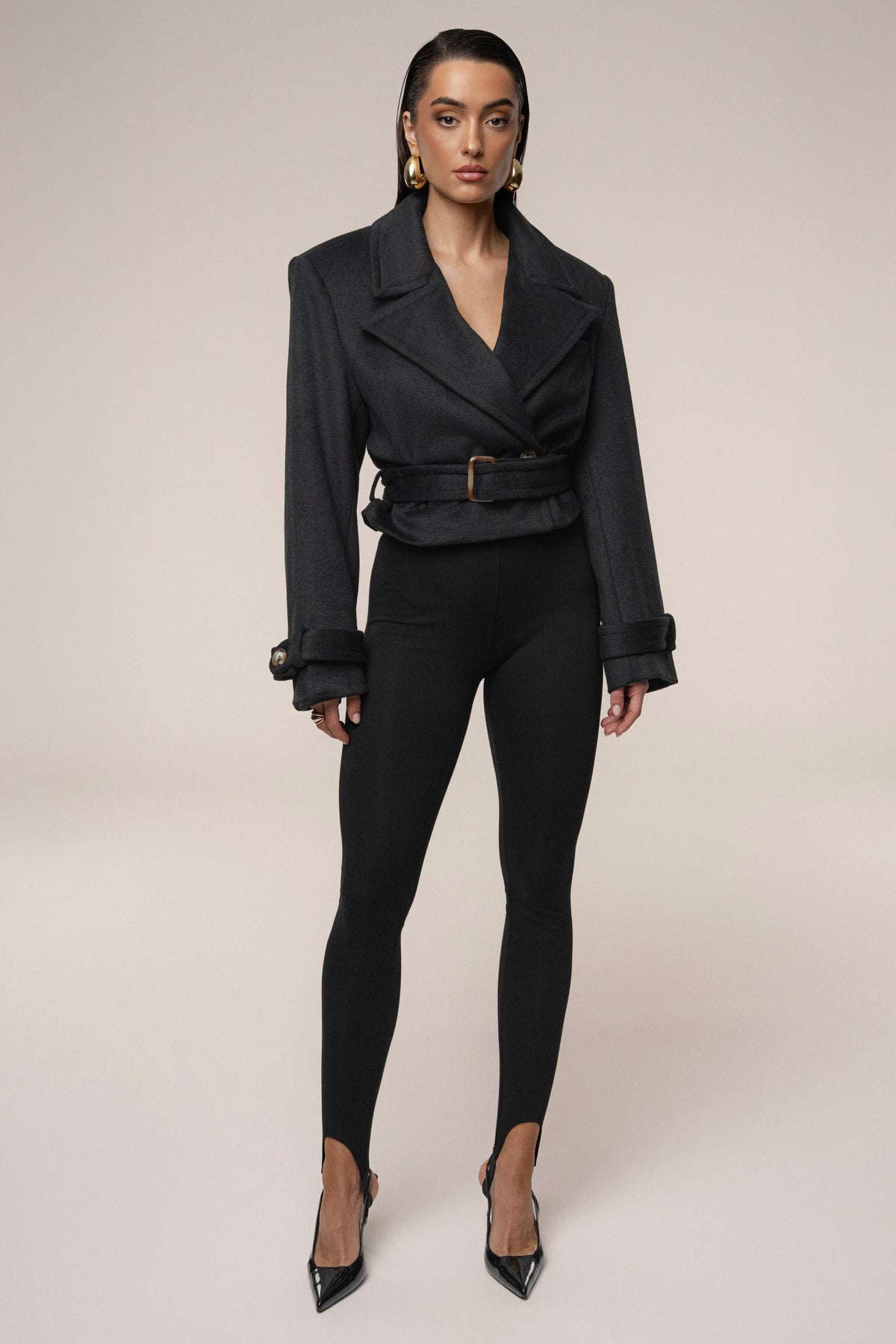 Black Sharp Presence Crop Jacket