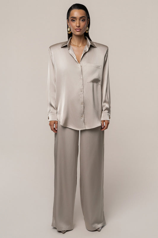 Beige Sunny Day Drawstring Pants