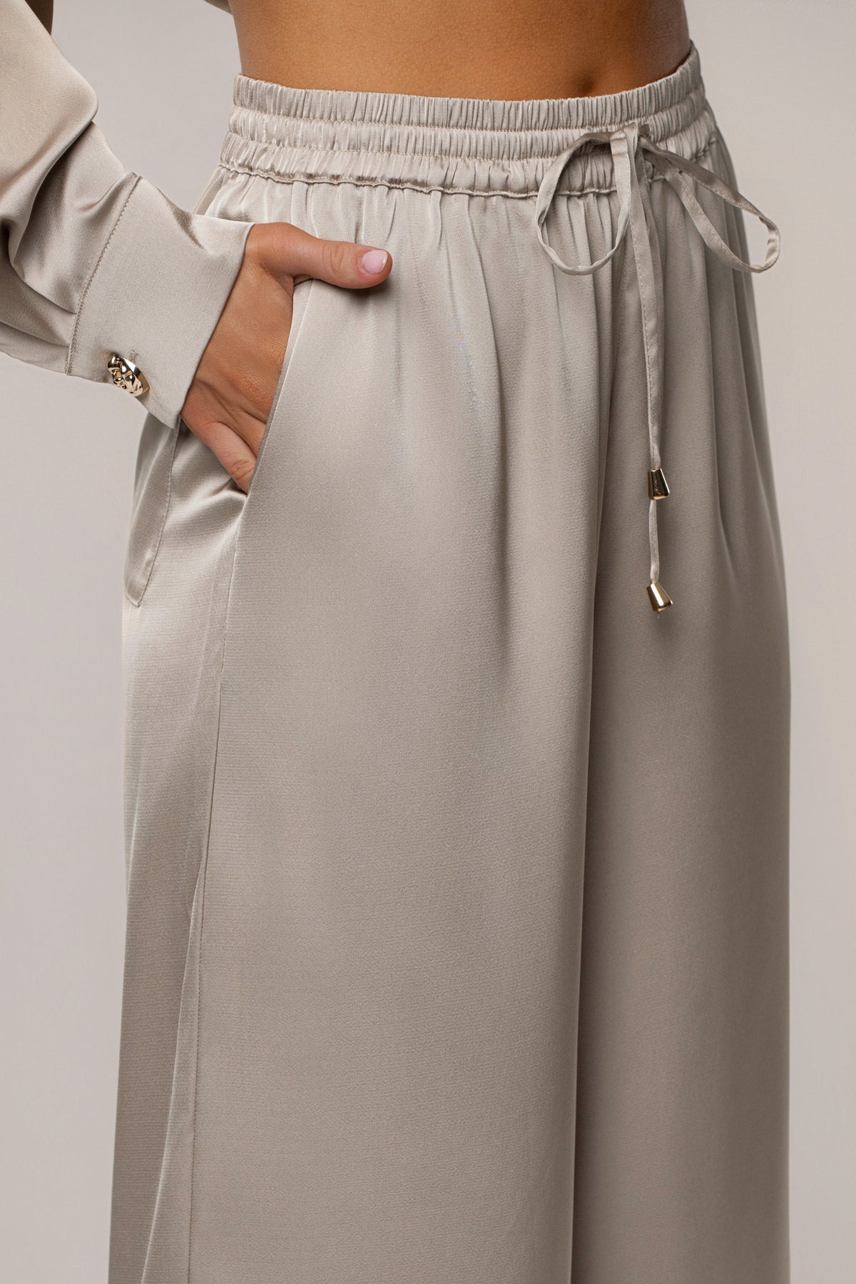 Beige Sunny Day Drawstring Pants