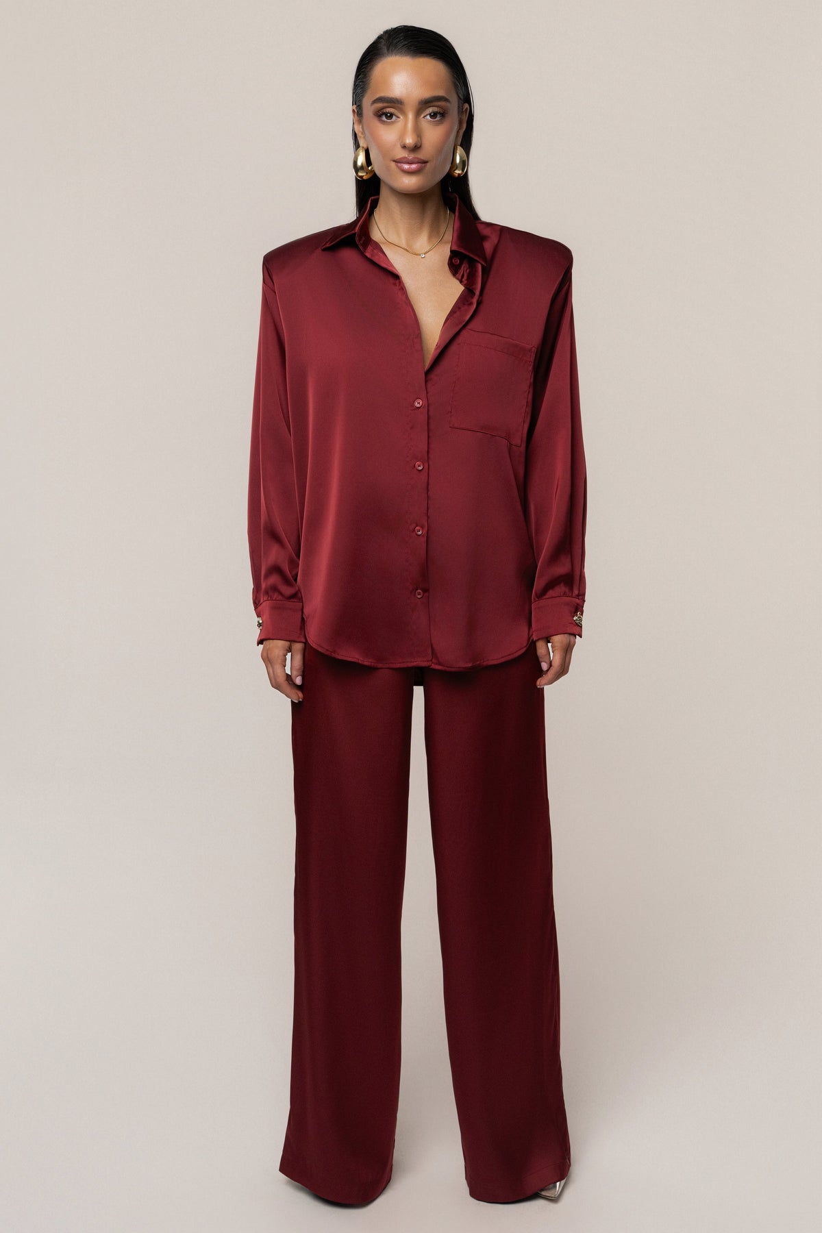 Burgundy Sunny Day Drawstring Pants