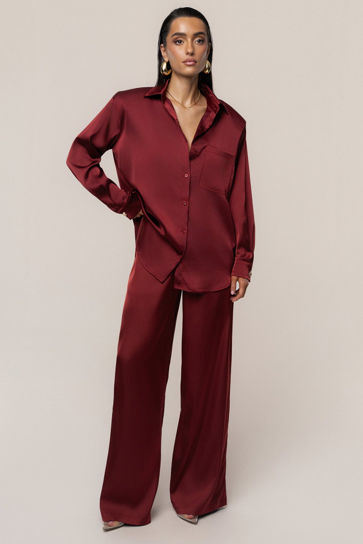 Burgundy Sunny Day Drawstring Pants