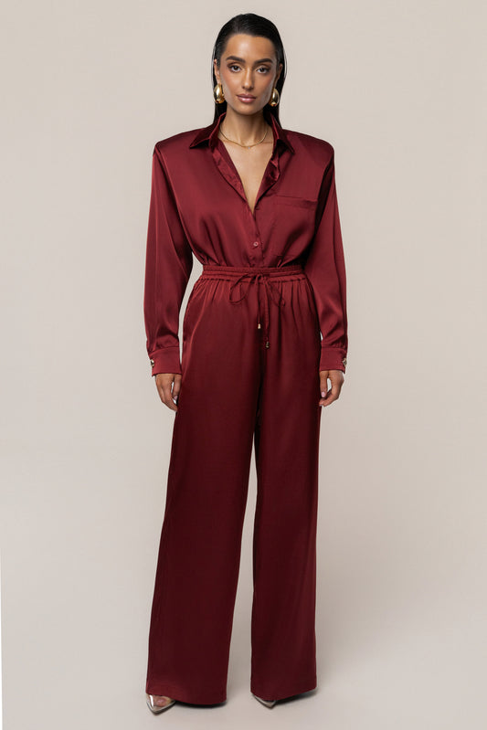 Burgundy Sunny Day Drawstring Pants