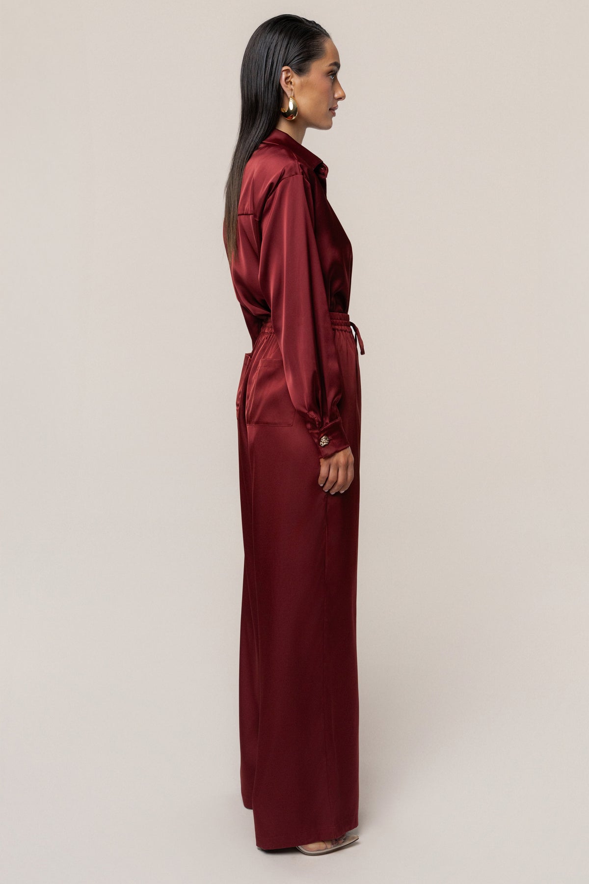Burgundy Sunny Day Drawstring Pants