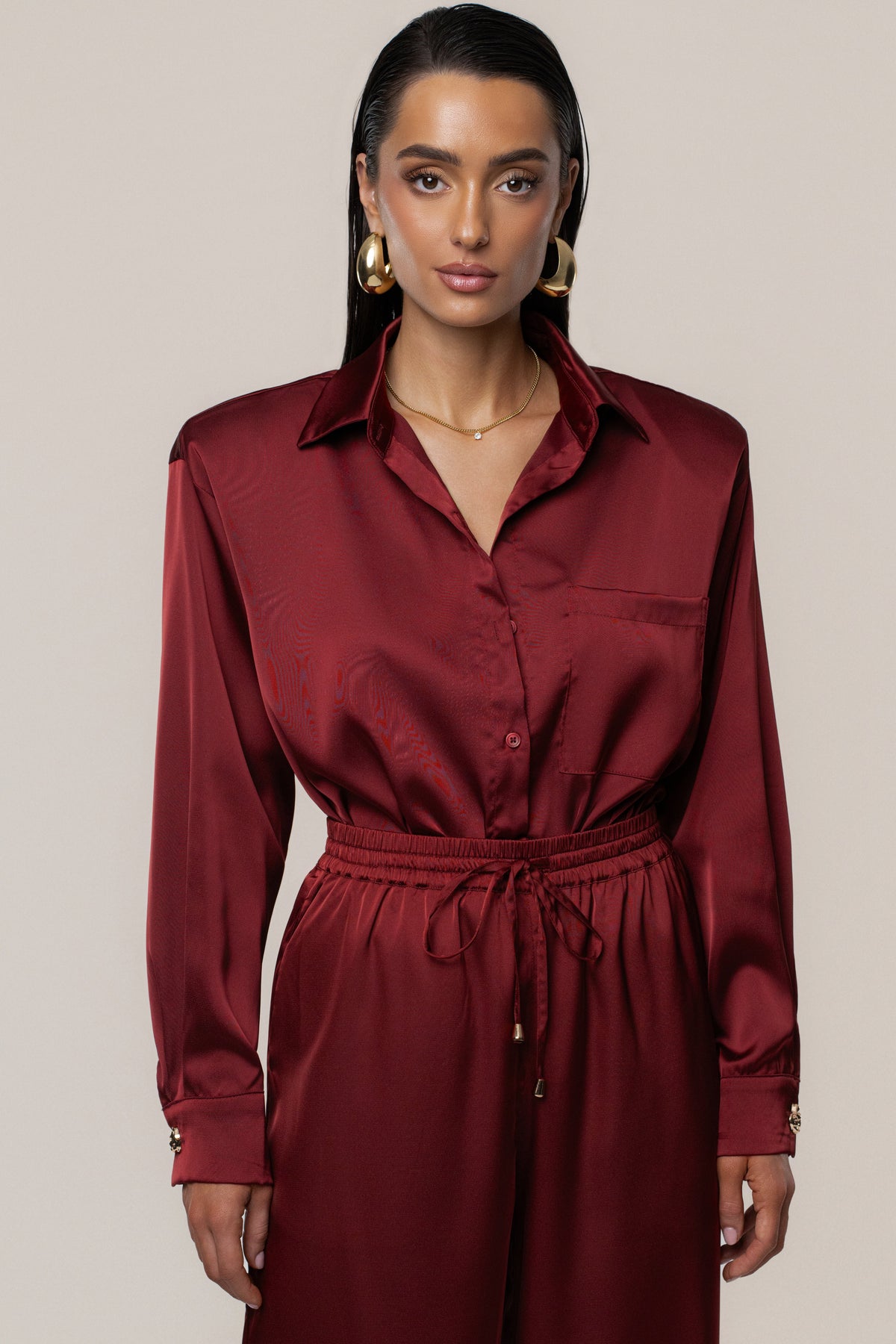 Burgundy Sunny Day Drawstring Pants