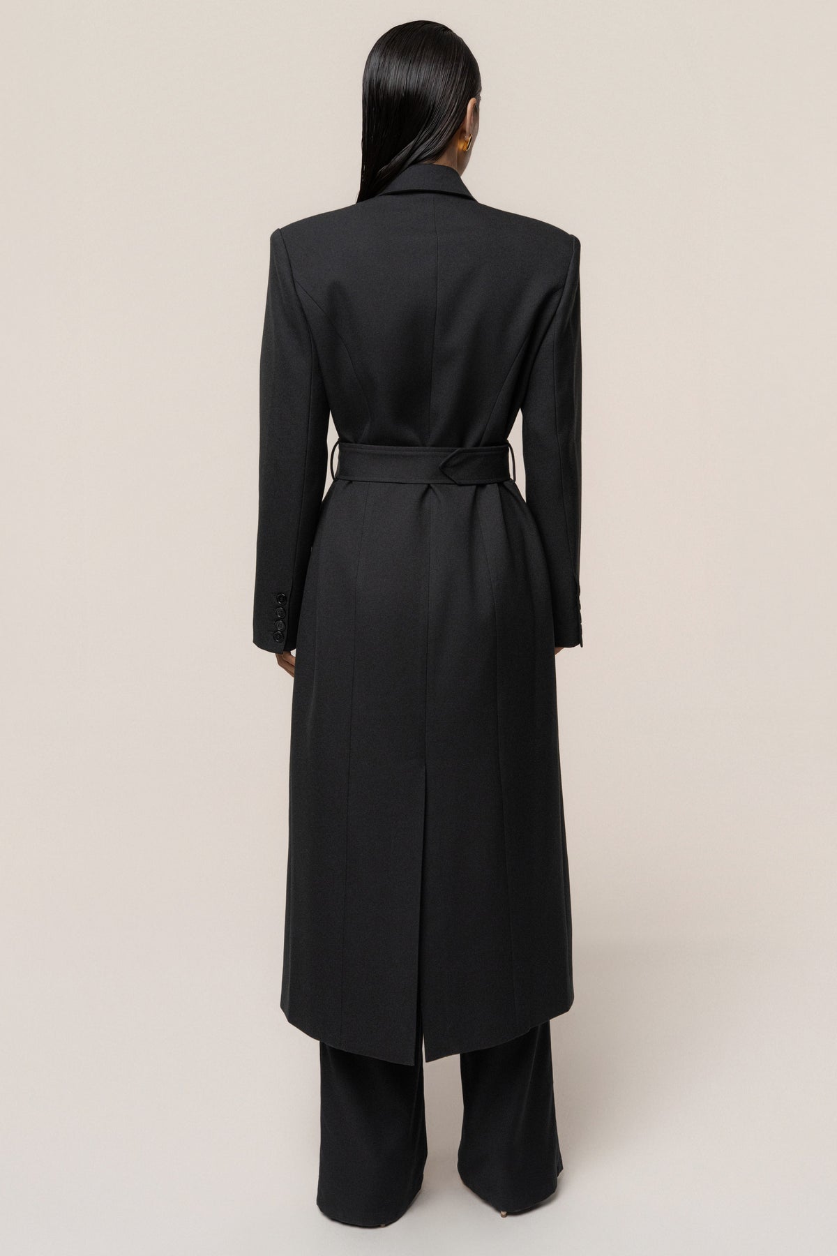 Black Longline Tailored Coat