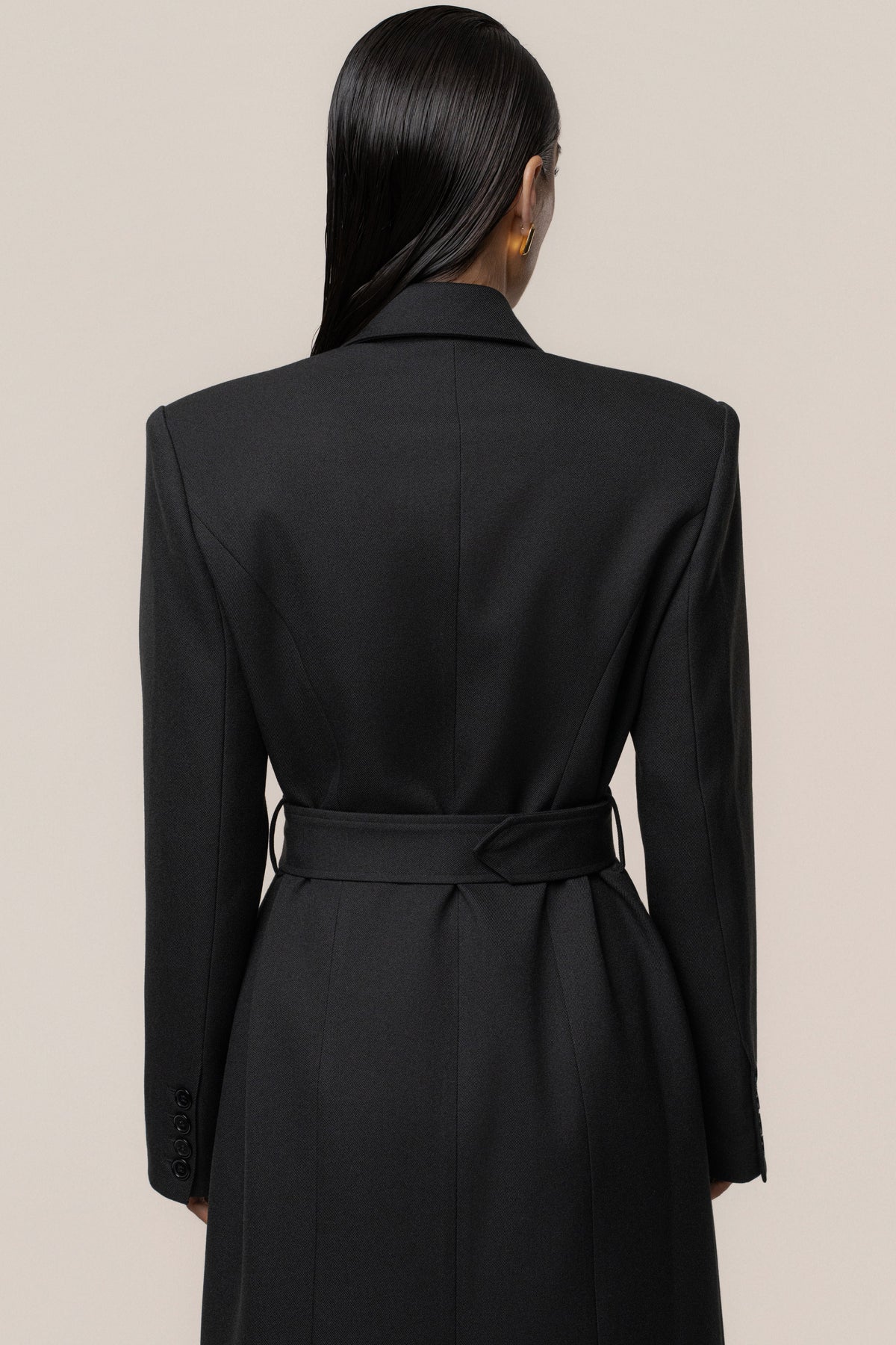 Black Longline Tailored Coat