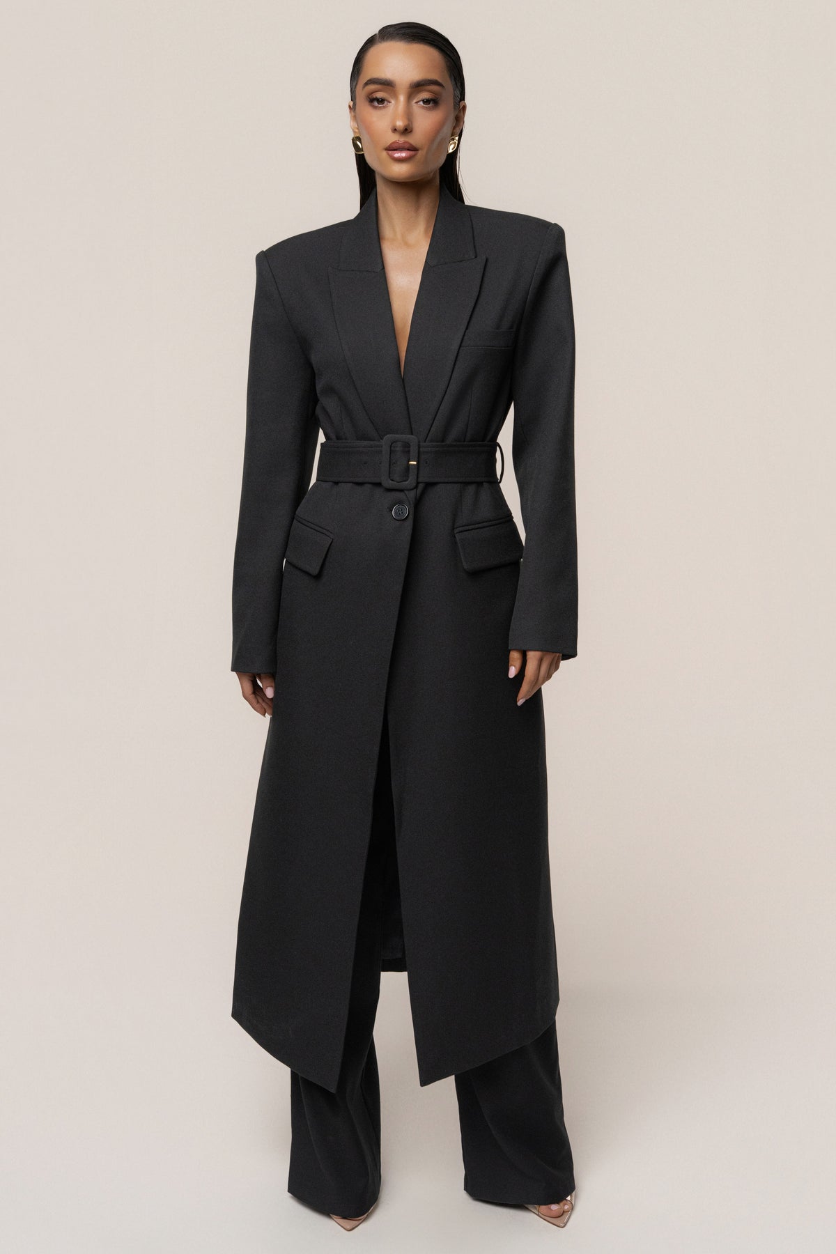 Black Longline Tailored Coat
