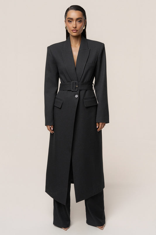 Black Longline Tailored Coat