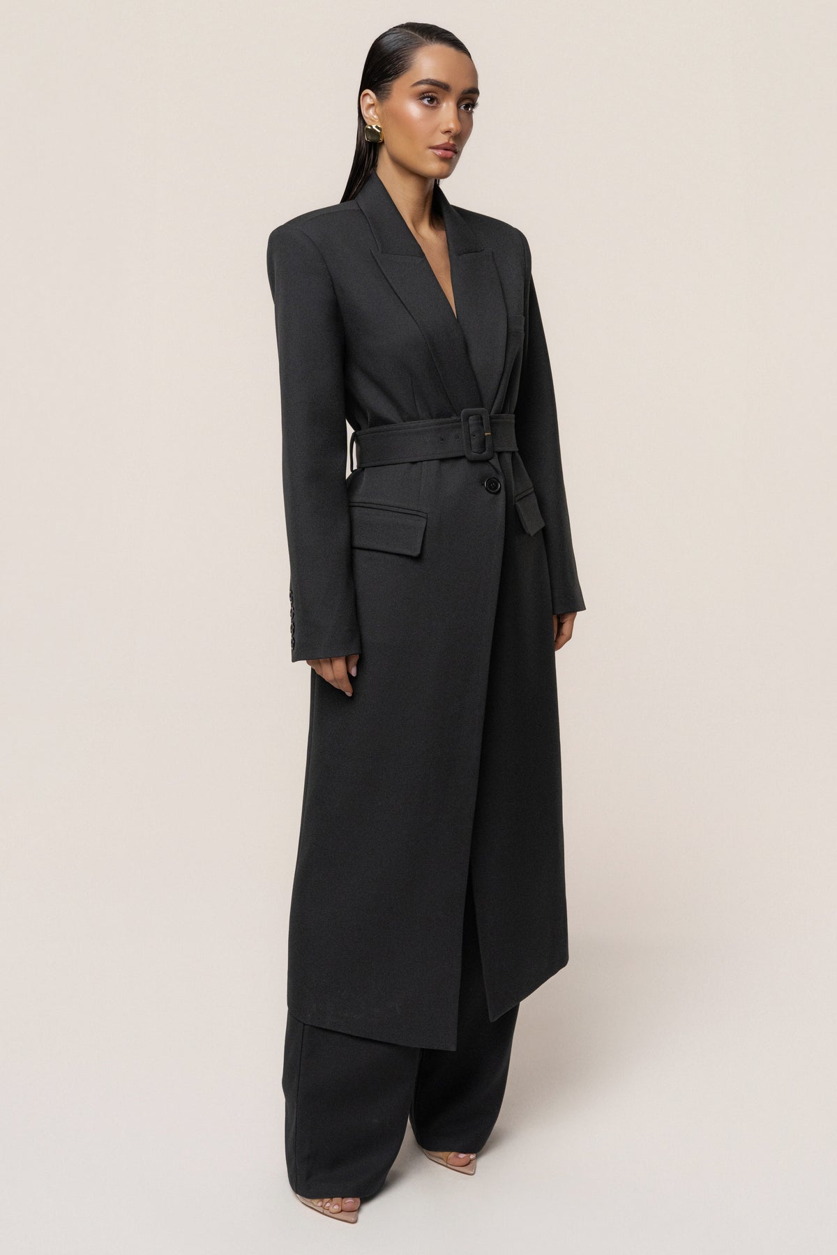 Black Longline Tailored Coat