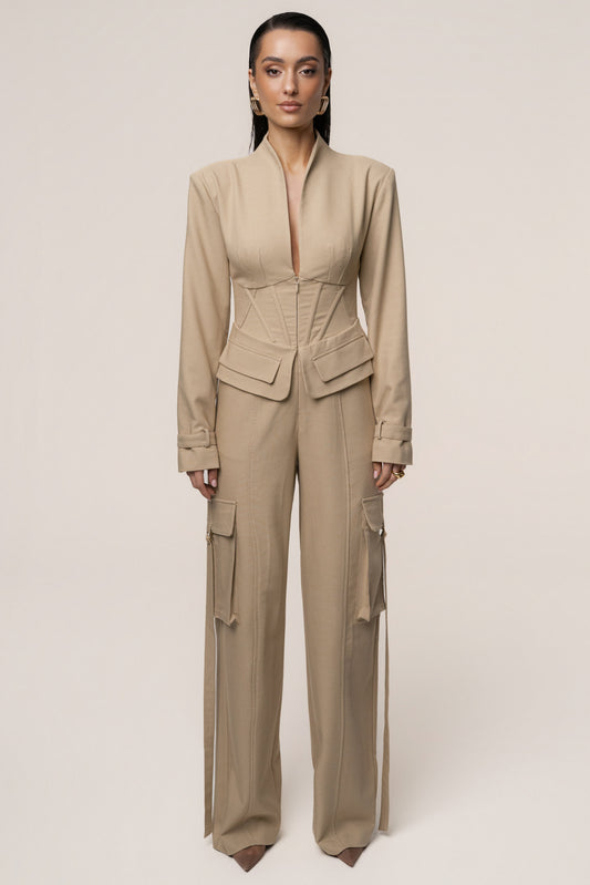 Stone Day Off Cargo Jumpsuit