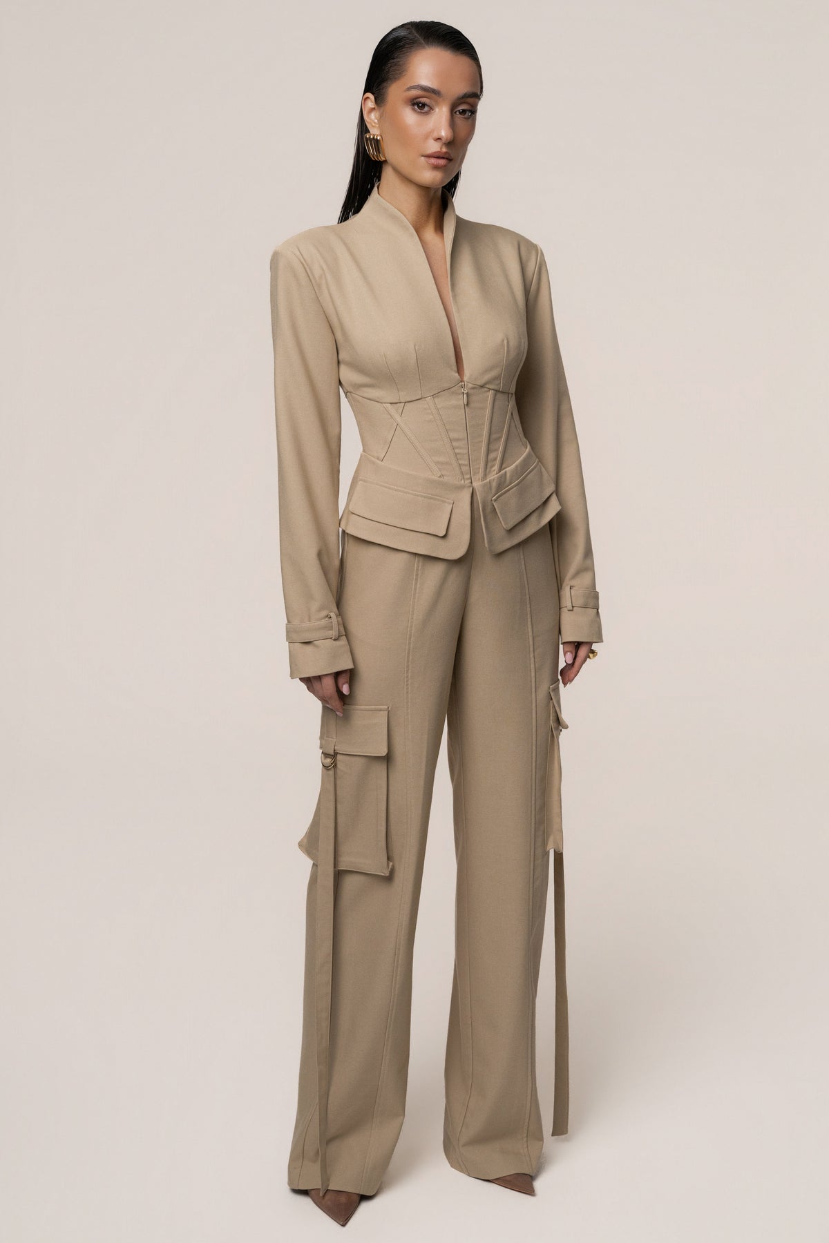 Stone Day Off Cargo Jumpsuit