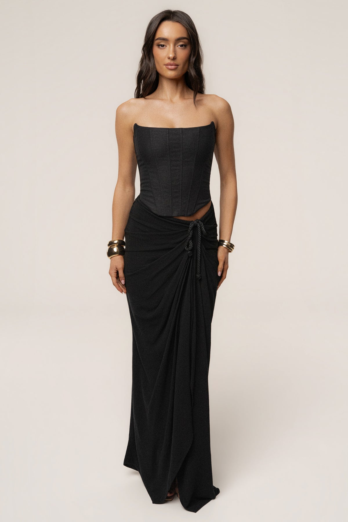 Black Fenix Reversible Linen Corset