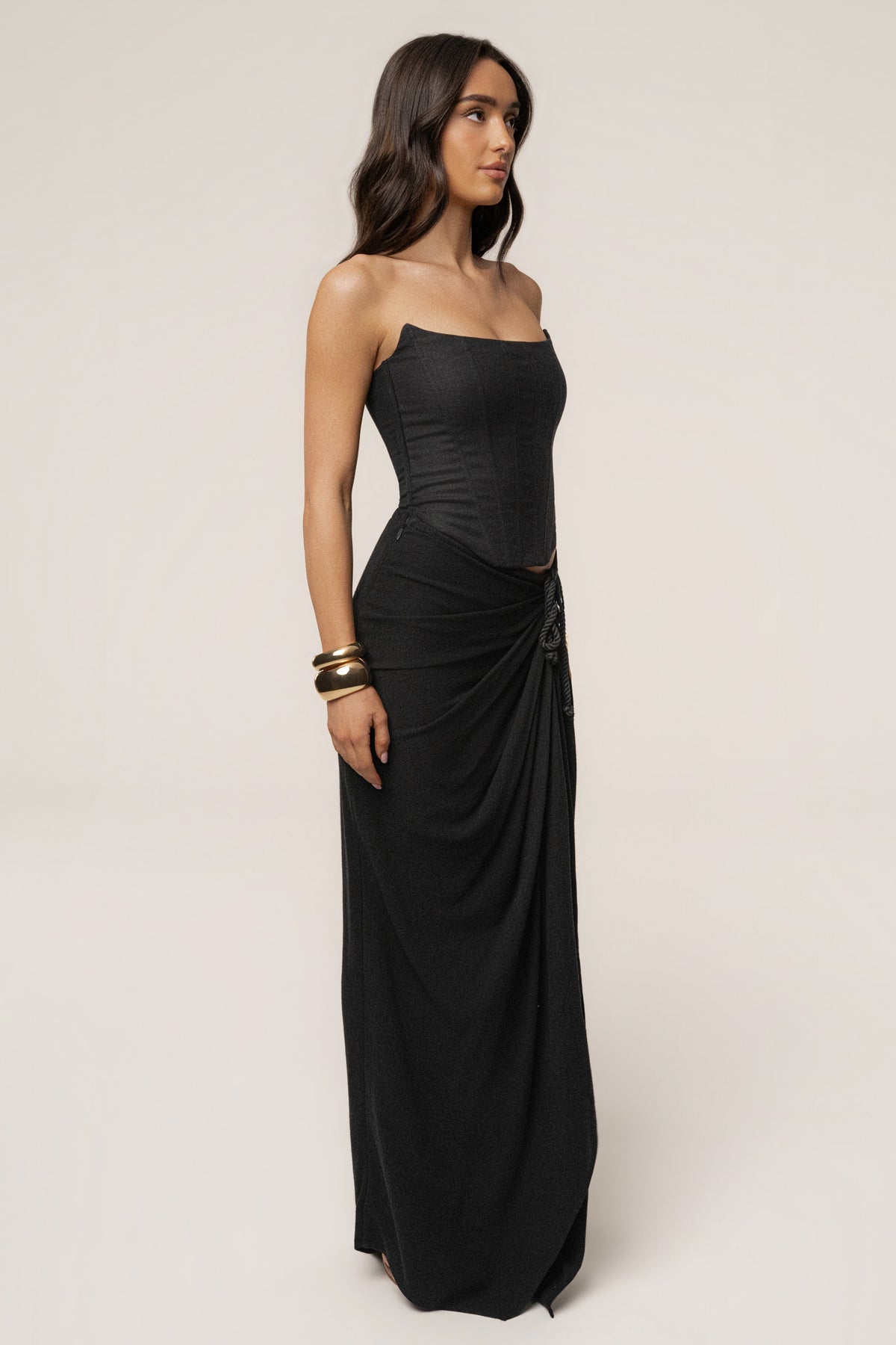 Black Fenix Reversible Linen Corset
