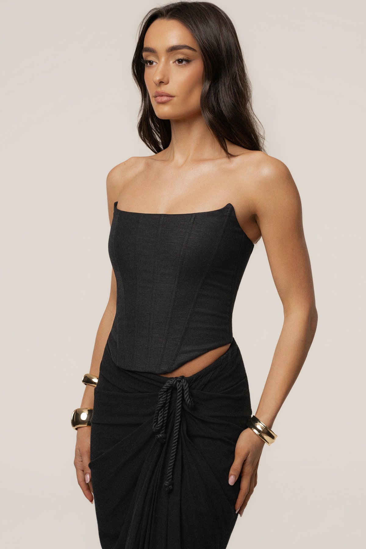 Black Fenix Reversible Linen Corset