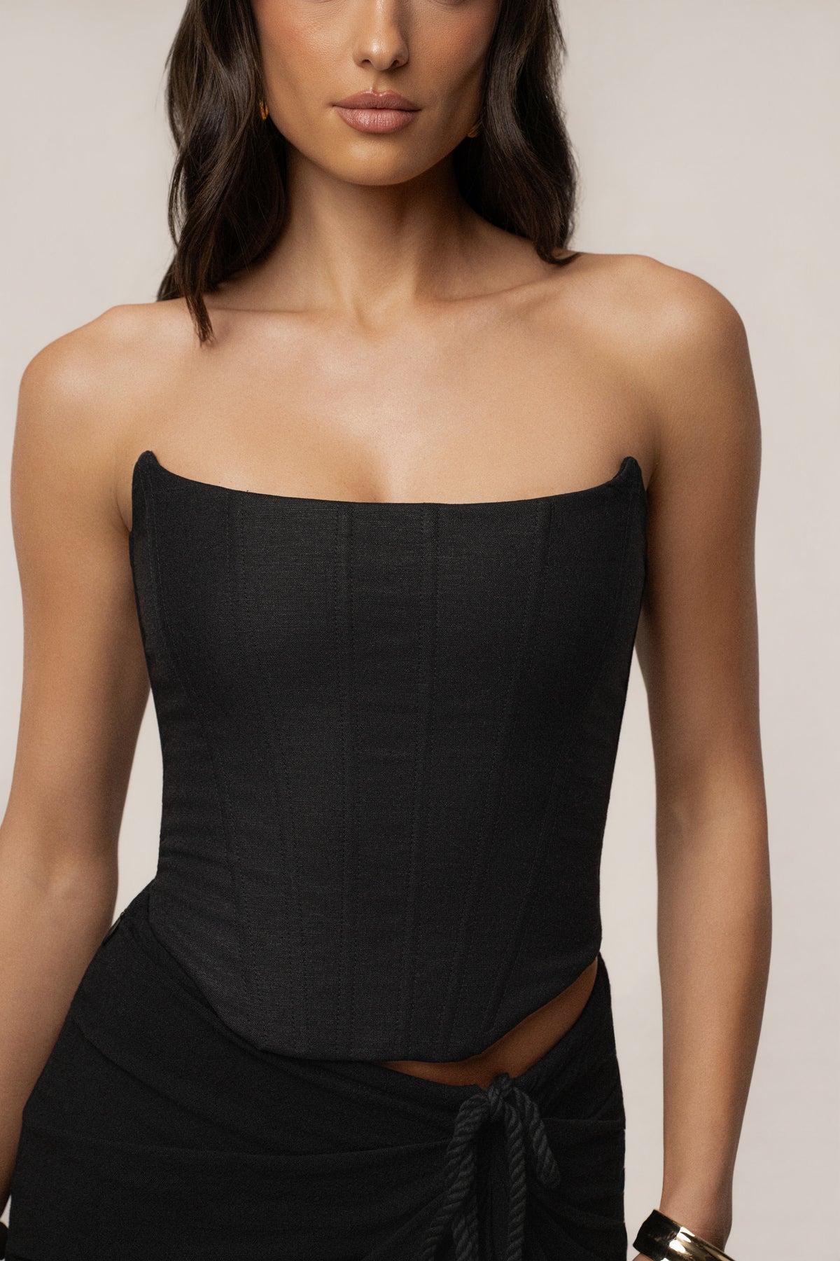 Black Fenix Reversible Linen Corset