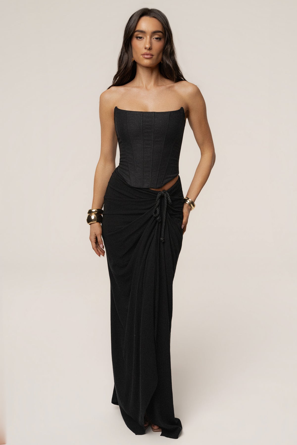 Black Fenix Reversible Linen Corset