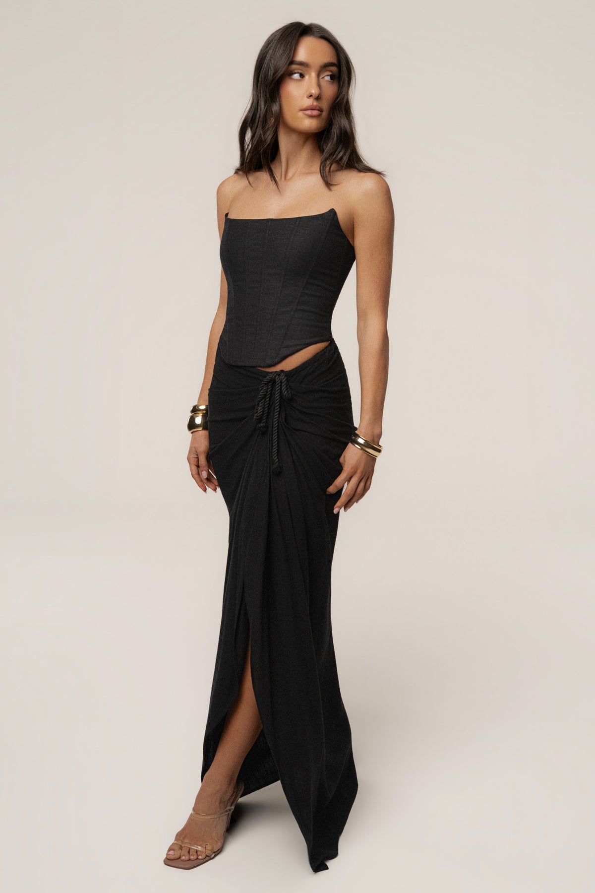 Black Fenix Reversible Linen Corset