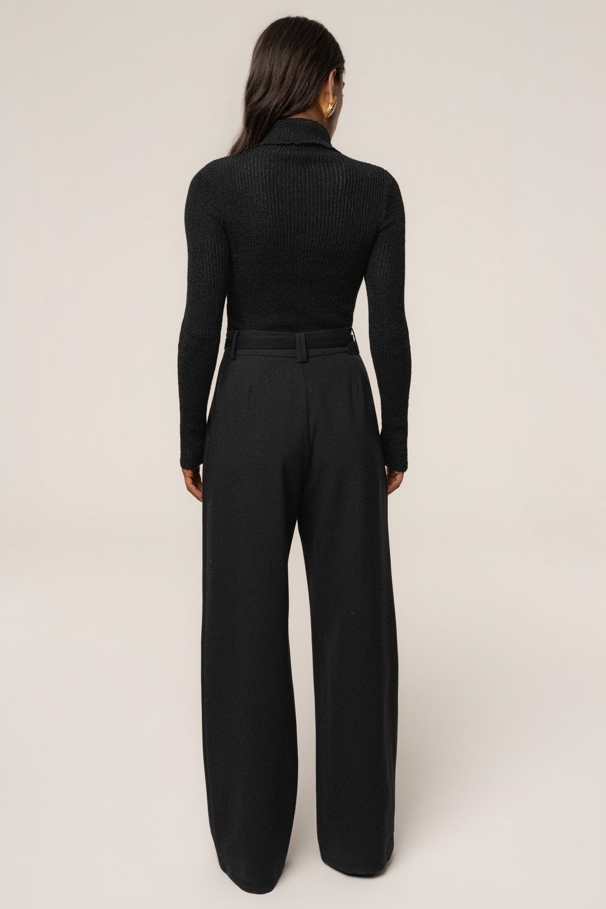 Black Carli Turtle Neck Top