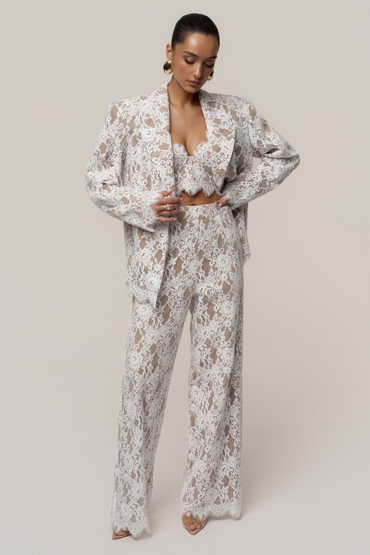 White Forever Crush Lace Pant