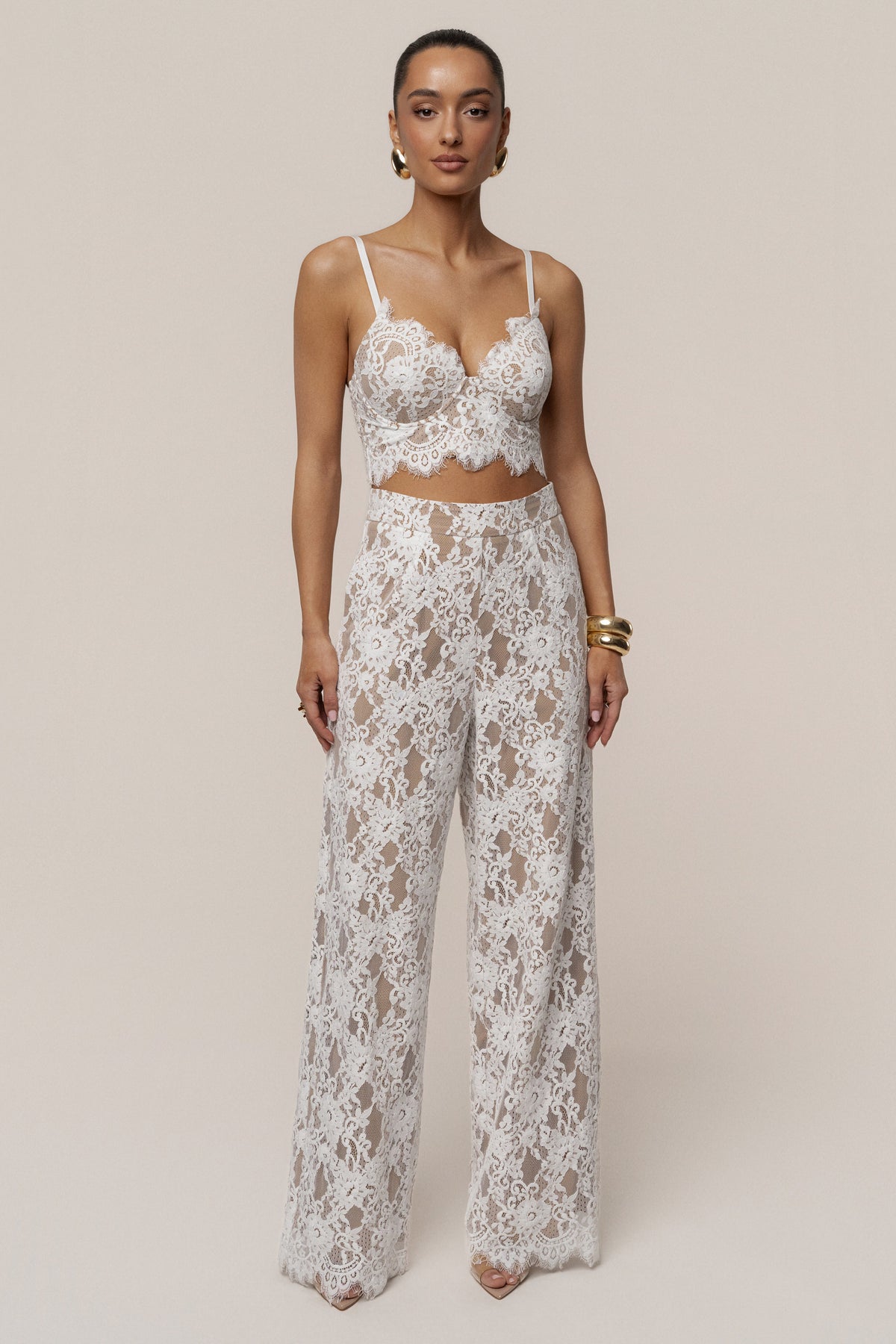 White Forever Crush Lace Pant
