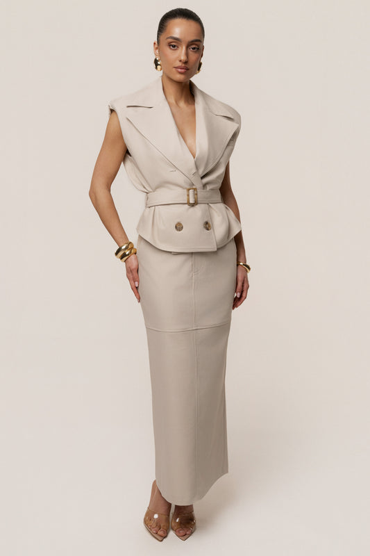Beige In Focus Skirt