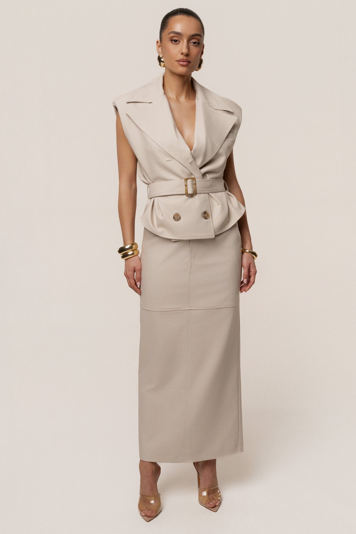 Beige In Focus Skirt