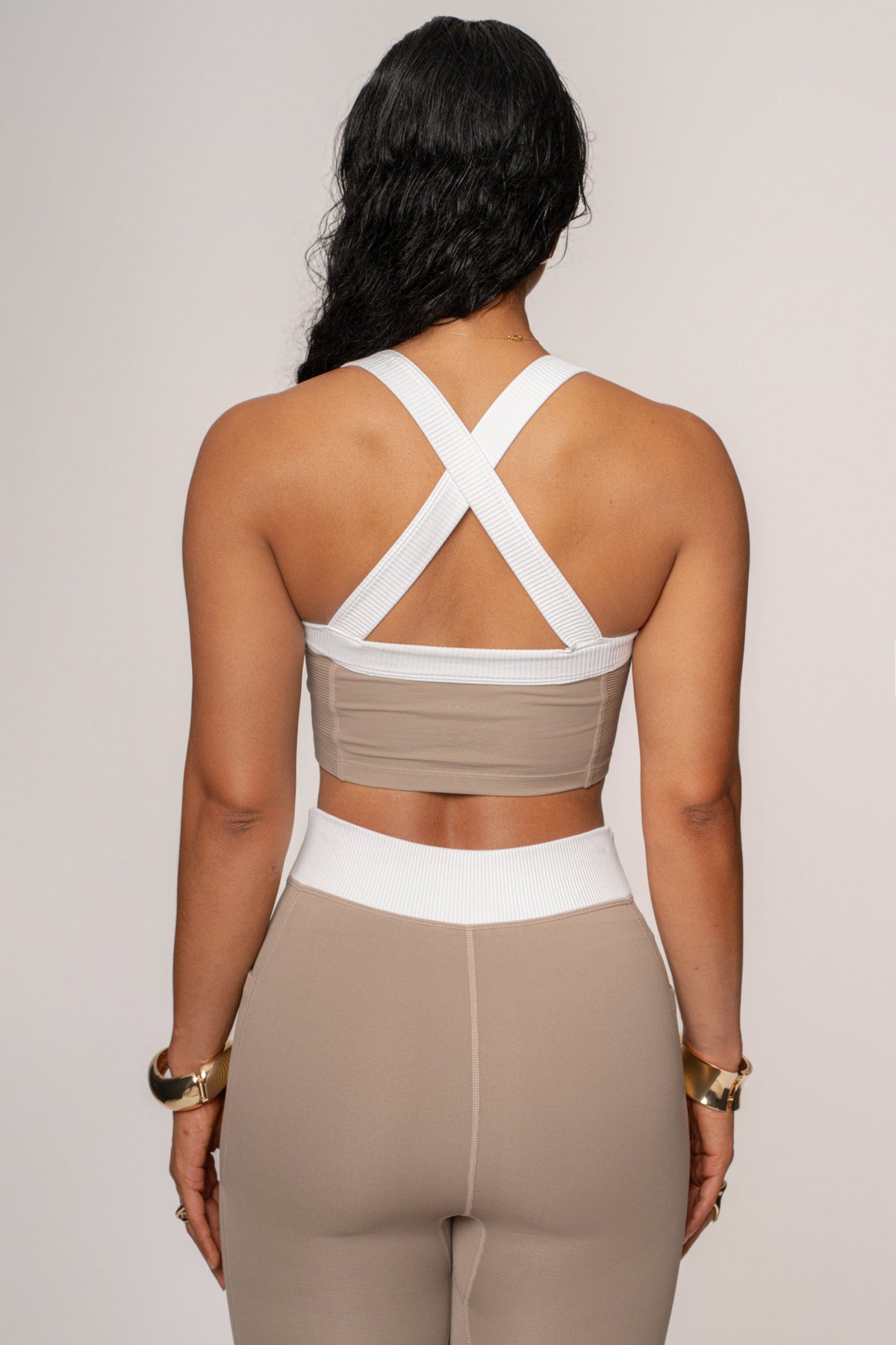 Beige/White Inspire Movement Leggings