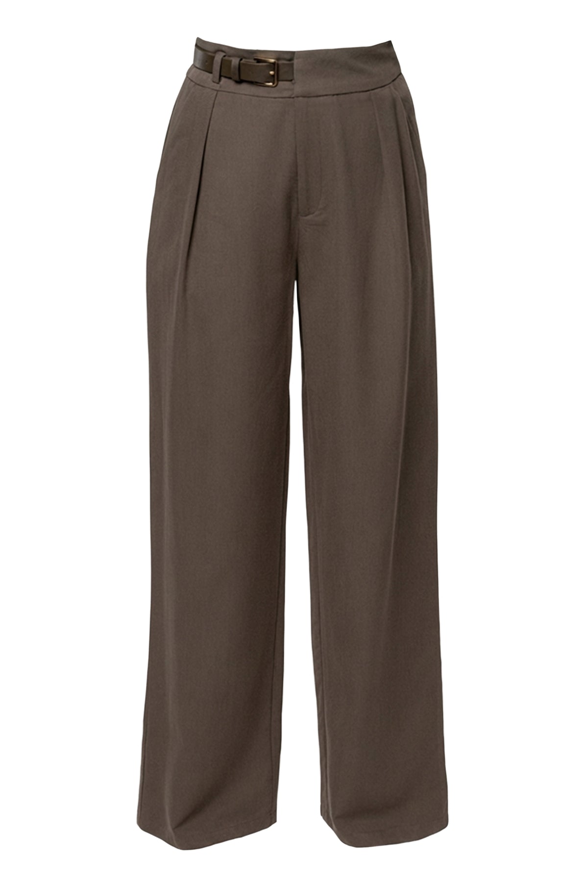 Dark Taupe Everywhere Belted Trousers
