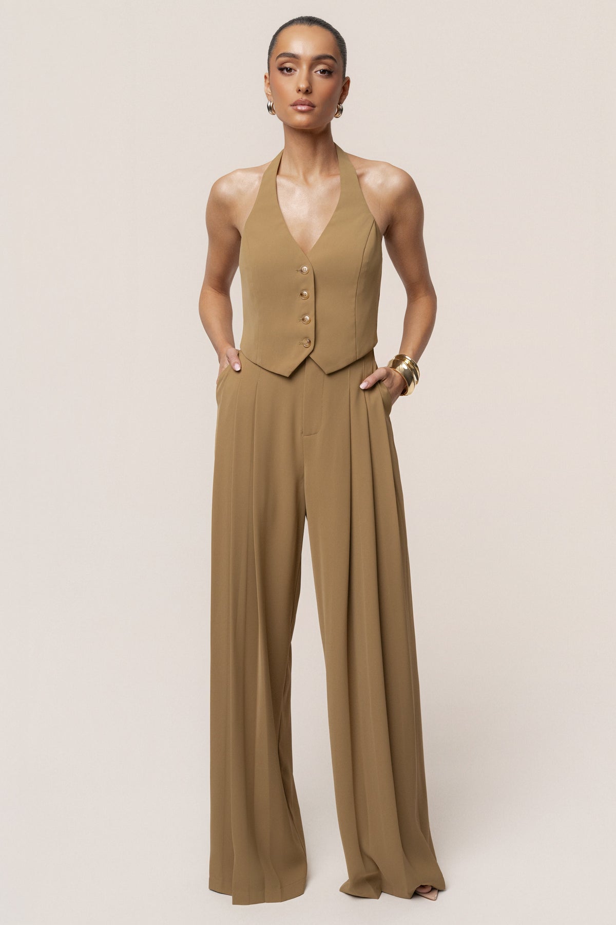 Olive Signature Elegance Trousers