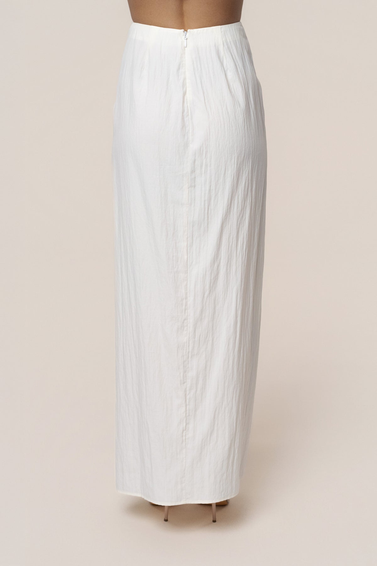 Ivory Flowing Elegance Maxi Skirt