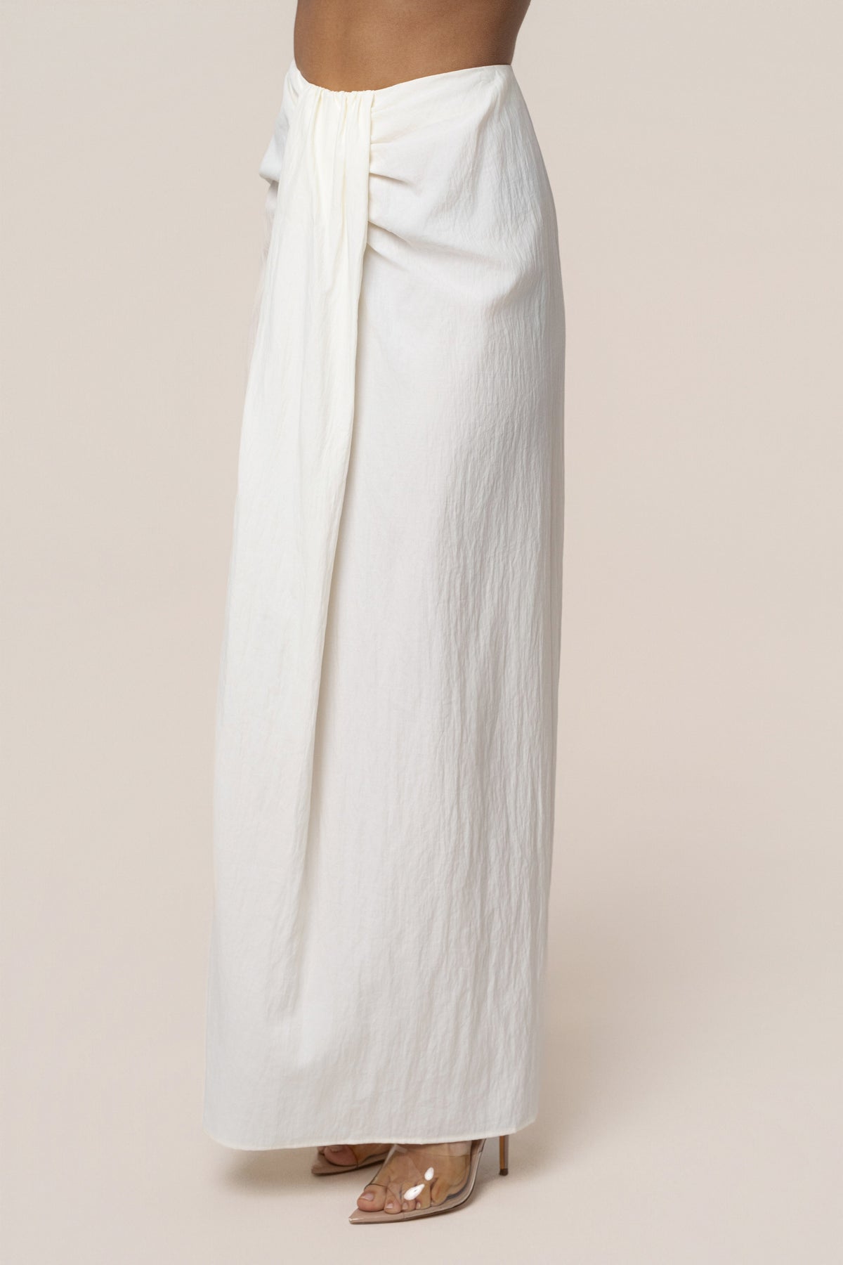Ivory Flowing Elegance Maxi Skirt