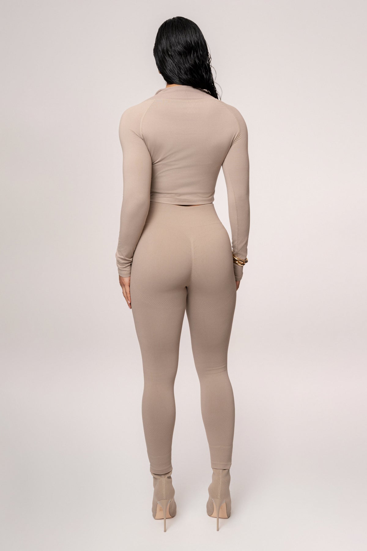 Beige Momentum Ribbed Top