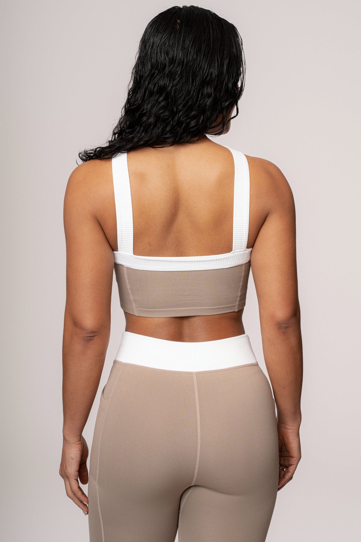Beige/White Ultimate Ribbed Halter Top