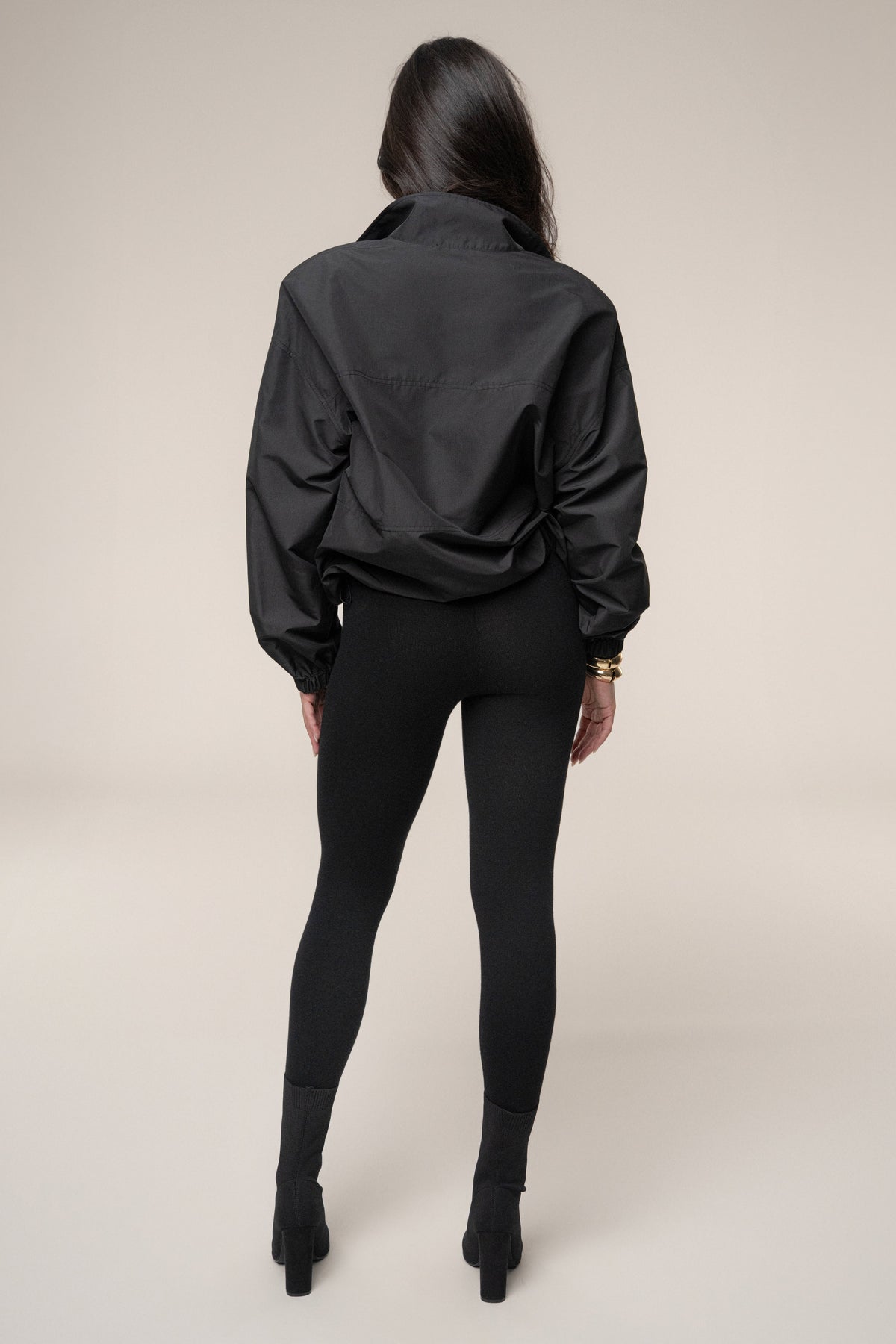 Black Oversized Funnel Jacket