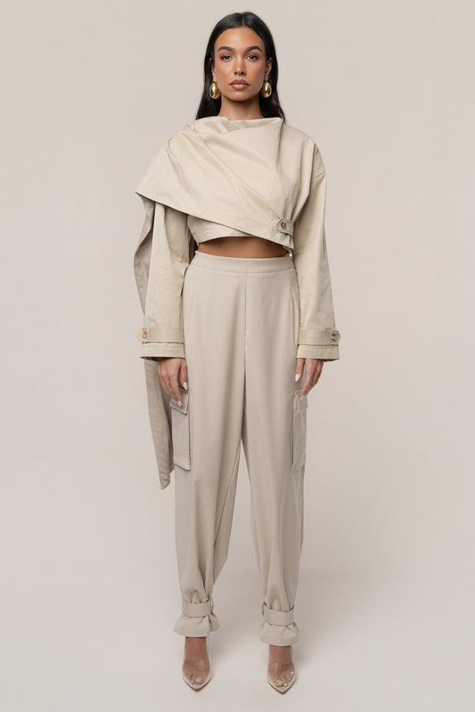 Khaki Next Level Cape Jacket