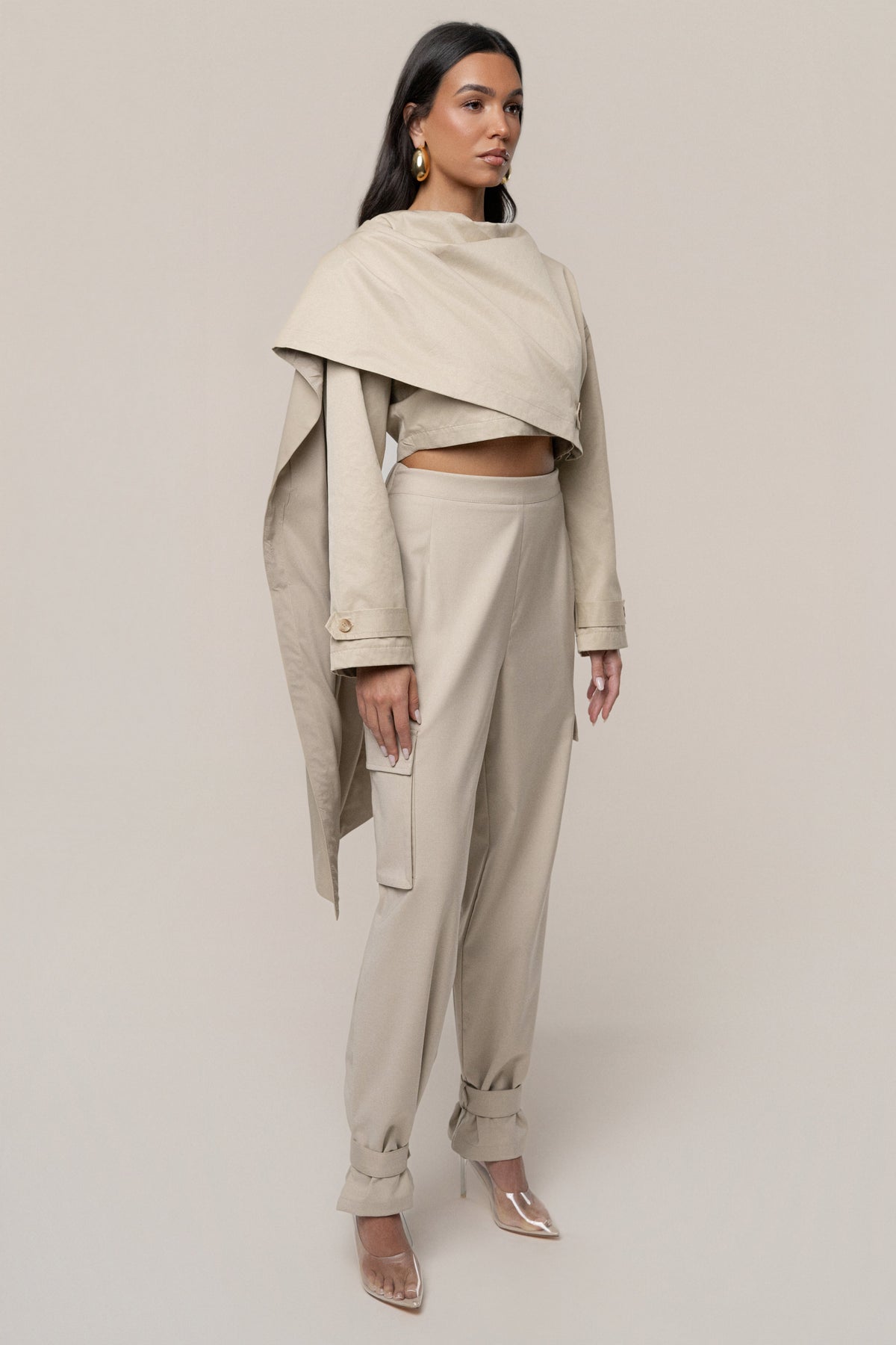 Khaki Next Level Cape Jacket