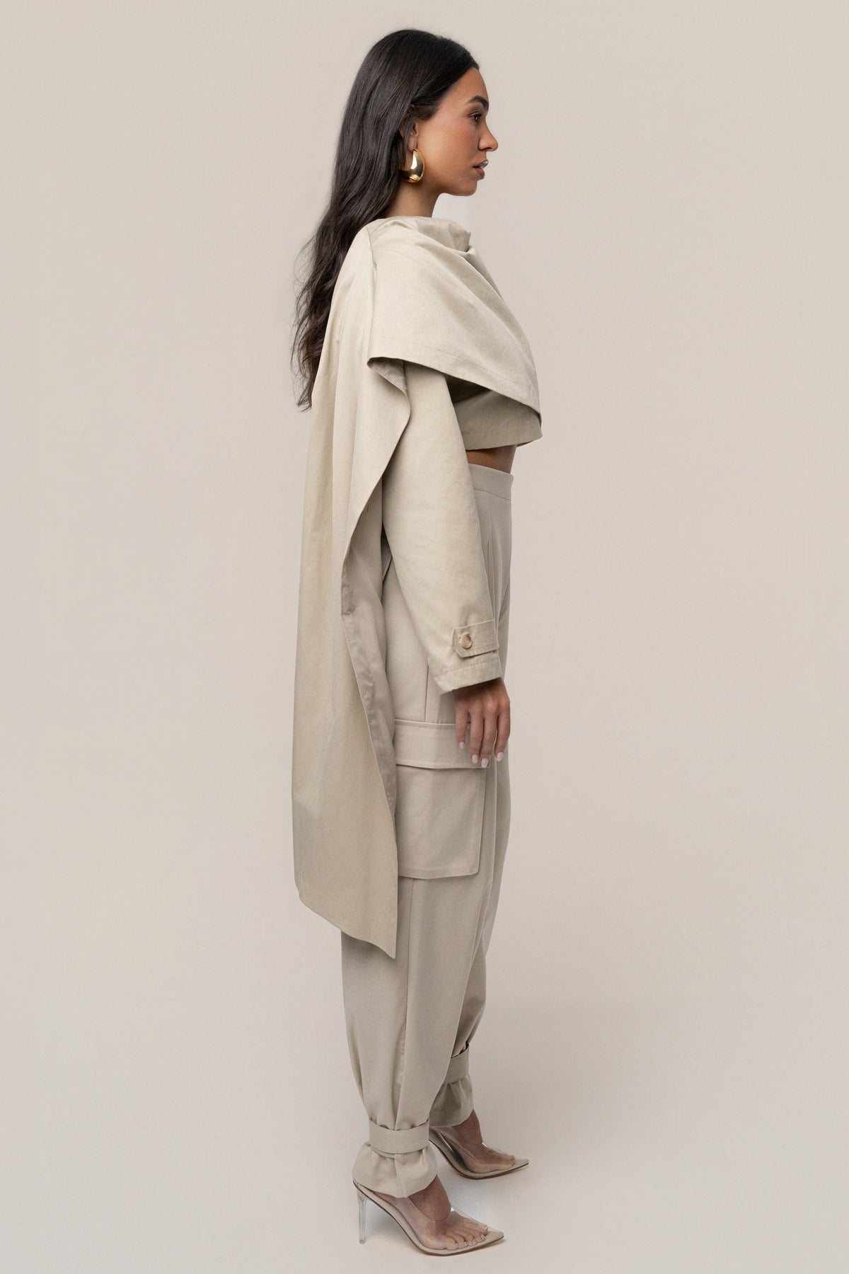 Khaki Next Level Cape Jacket