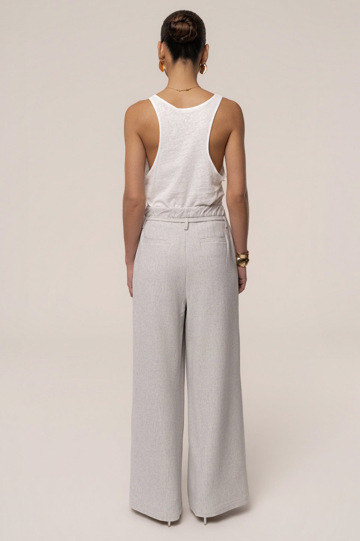 Heather Grey Refined Ease Wide Leg Pants