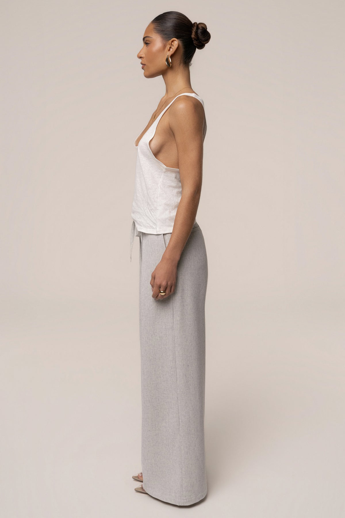 Heather Grey Refined Ease Wide Leg Pants
