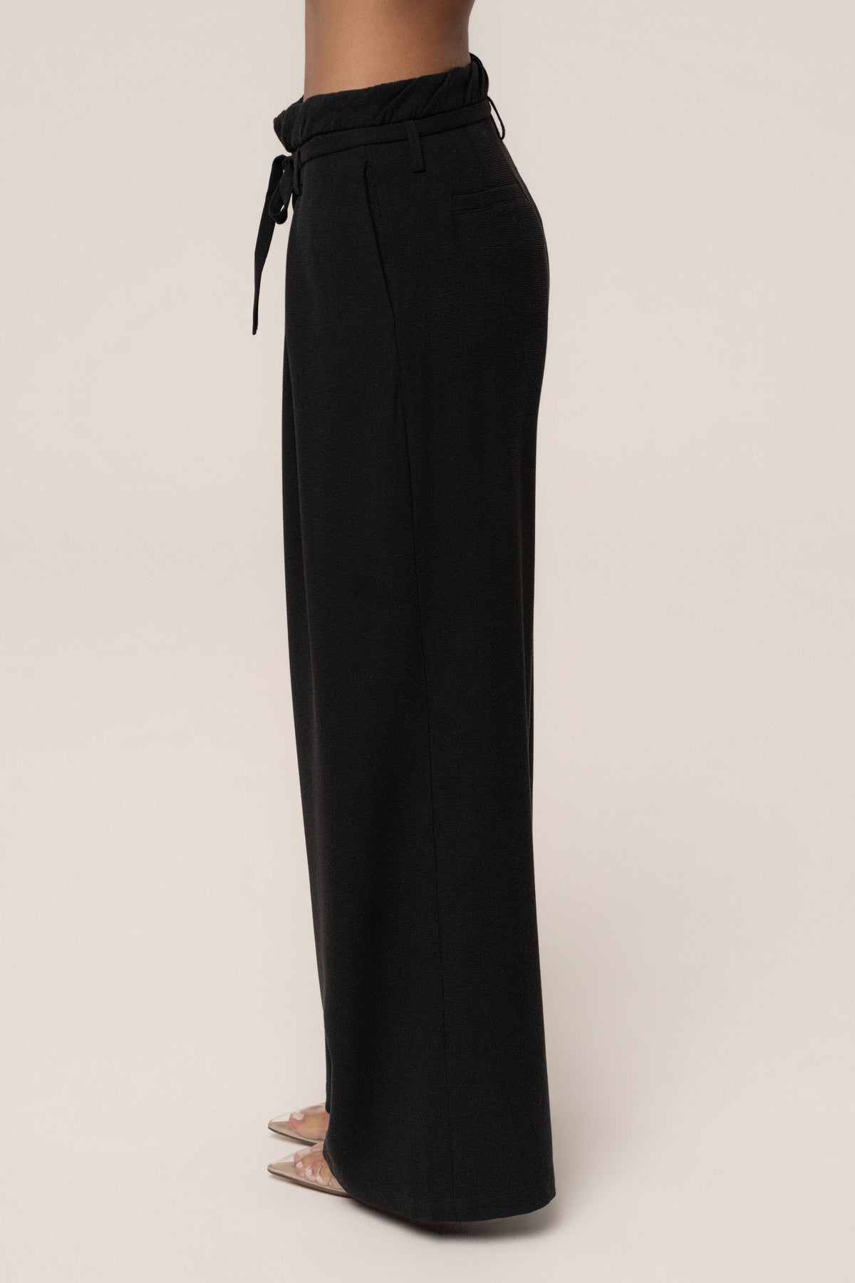 Black Refined Ease Wide Leg Pants