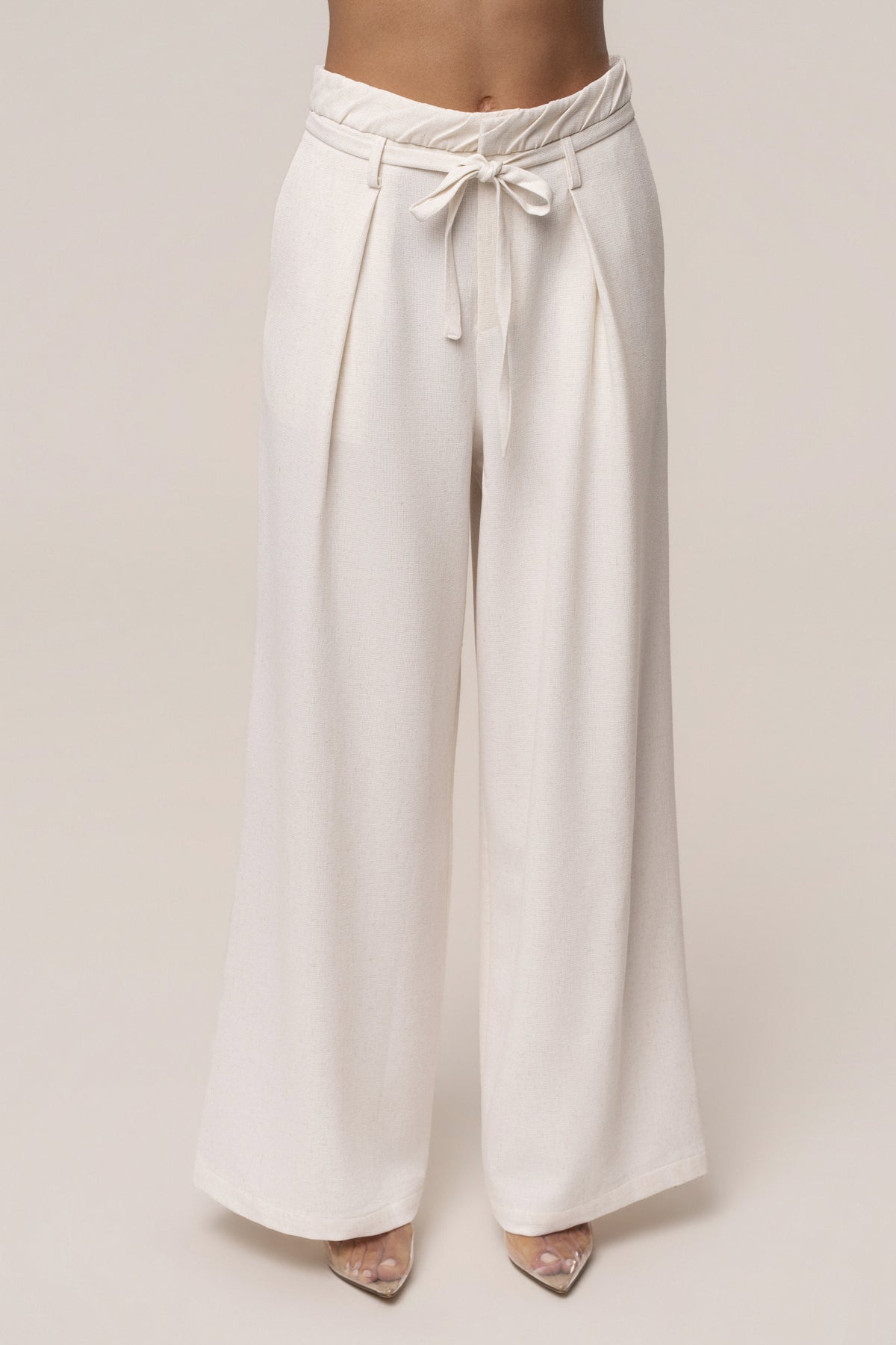 Ivory Refined Ease Wide Leg Pants
