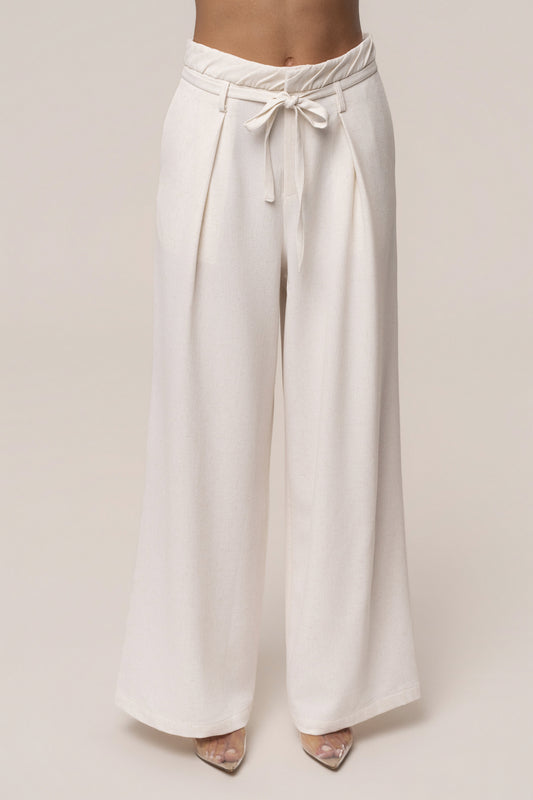 Ivory Refined Ease Wide Leg Pants