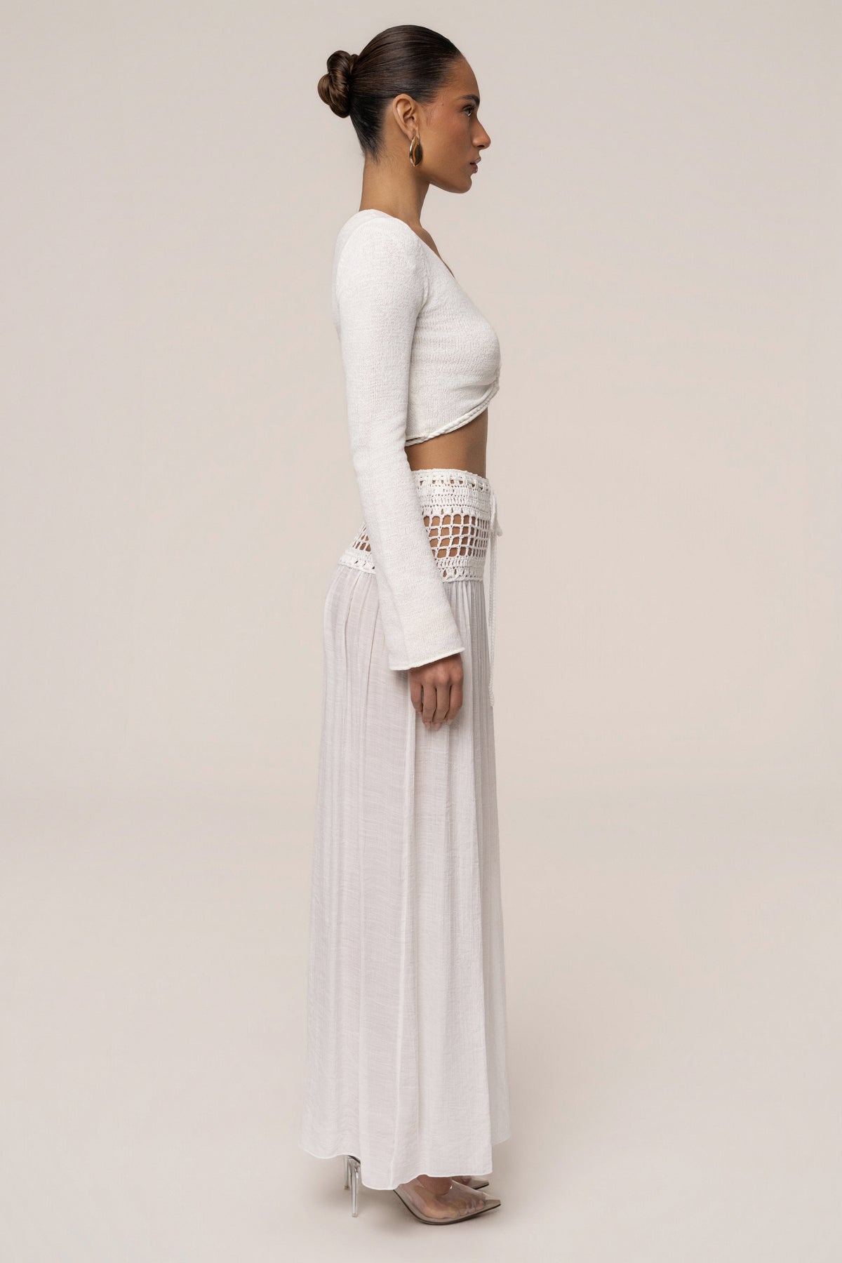 Ivory Resort Crochet Maxi Skirt