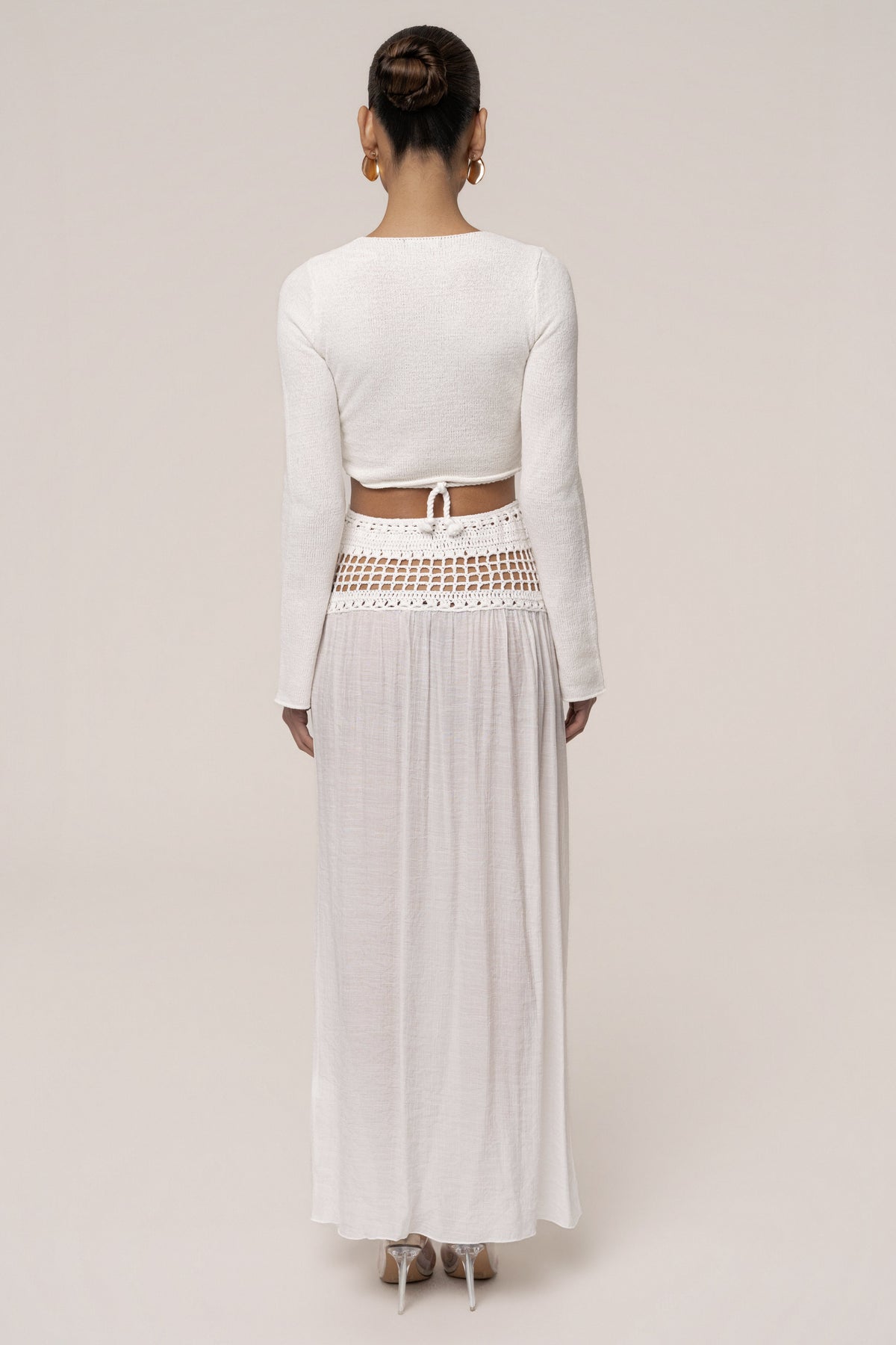 Ivory Resort Crochet Maxi Skirt