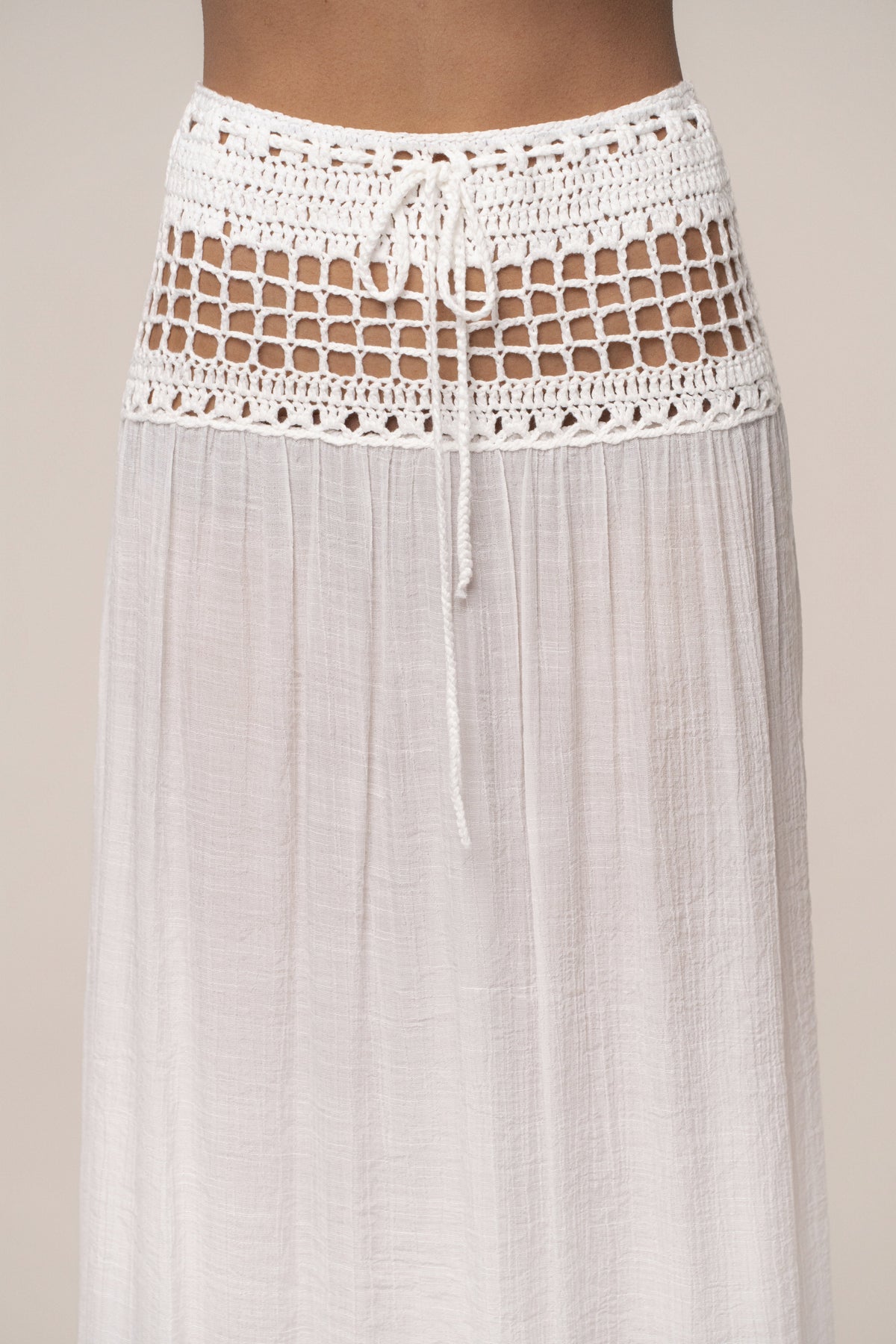 Ivory Resort Crochet Maxi Skirt