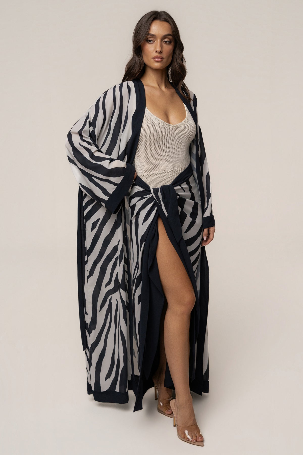 Navy Zebra Wild Current Sarong