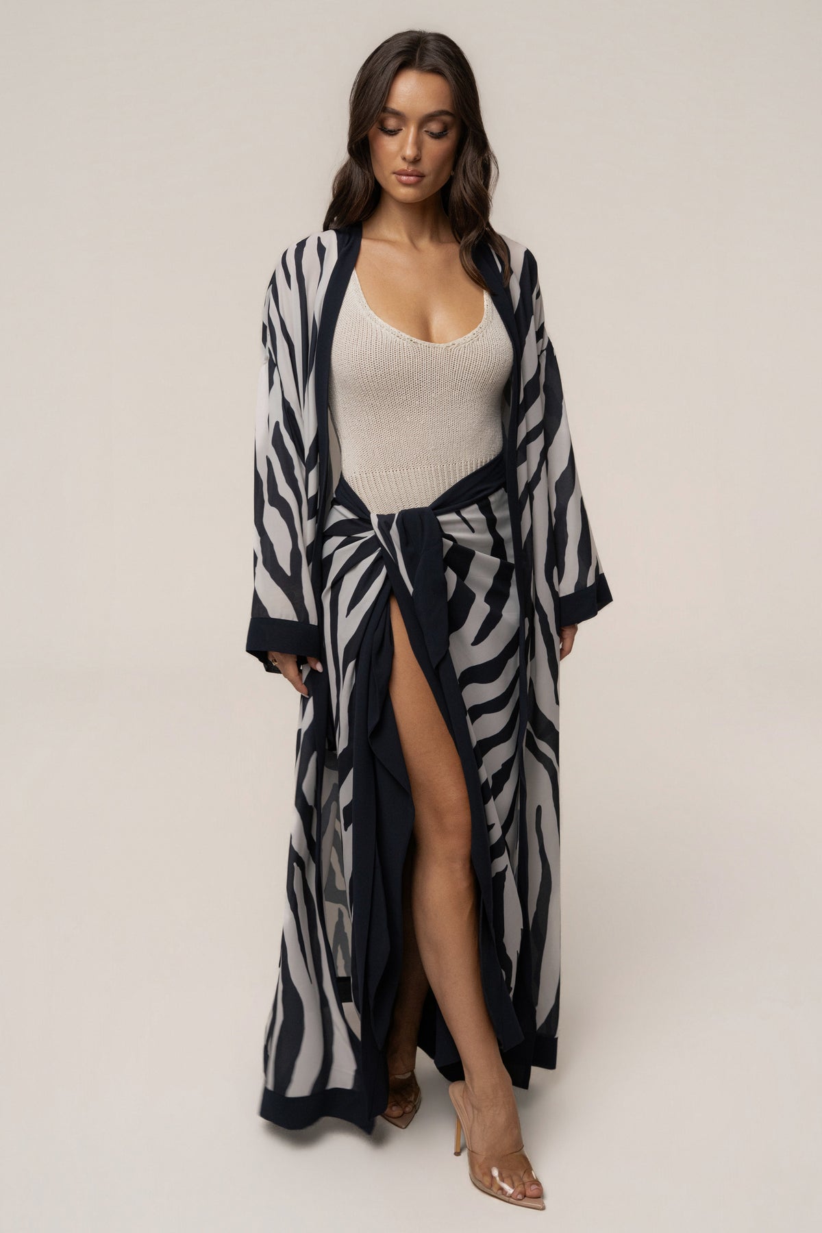Navy Zebra Wild Current Sarong