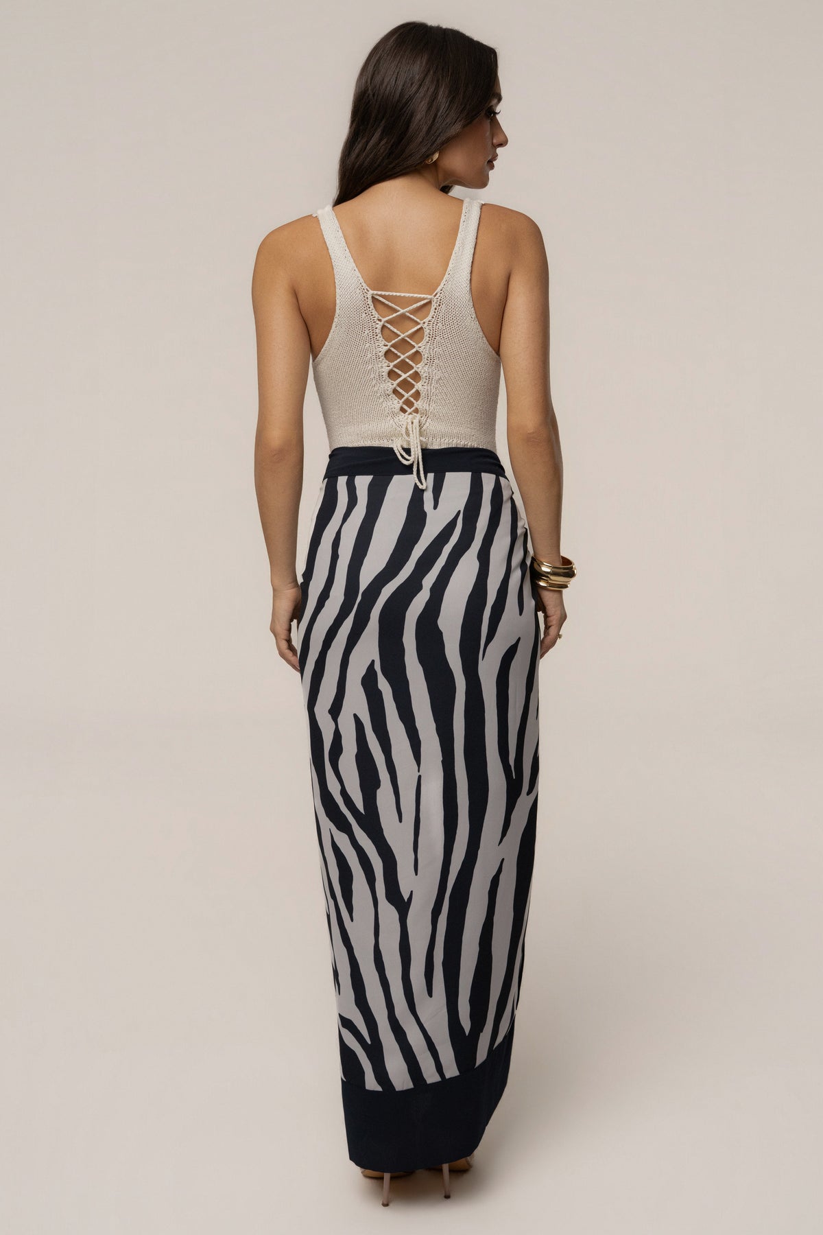 Navy Zebra Wild Current Sarong